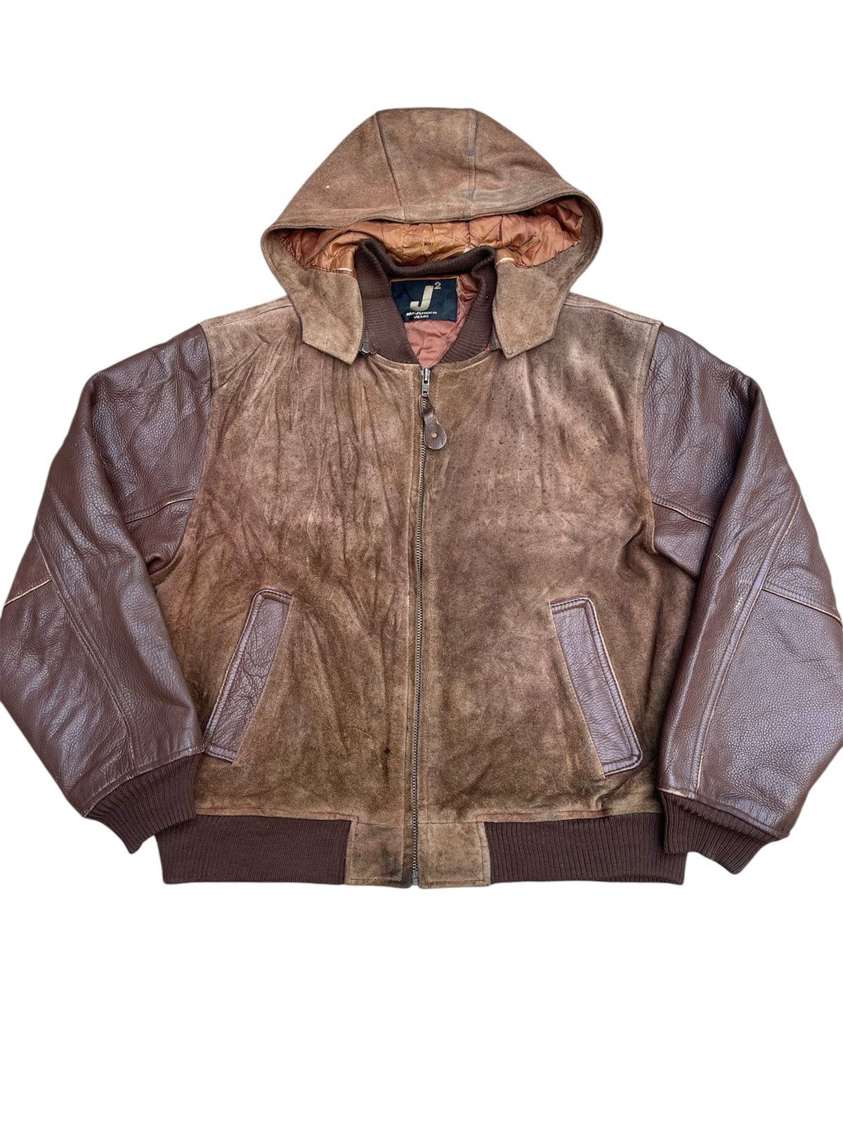 Leather Vintage Mr. Junko Suede Leather Hood Jacket Size US L / EU 52-54 / 3 - 5 Thumbnail