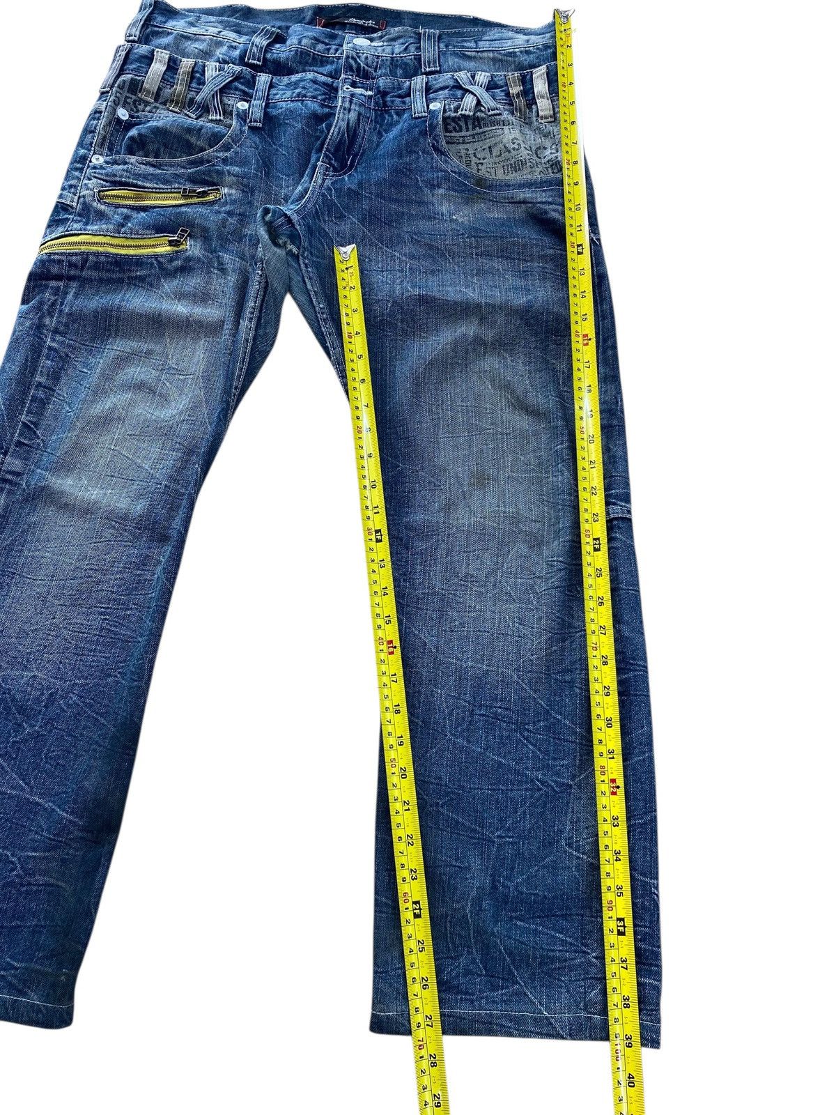Japanese Brand Distressed wide leg denim unique paint splatter details Size US 36 / EU 52 - 8 Thumbnail