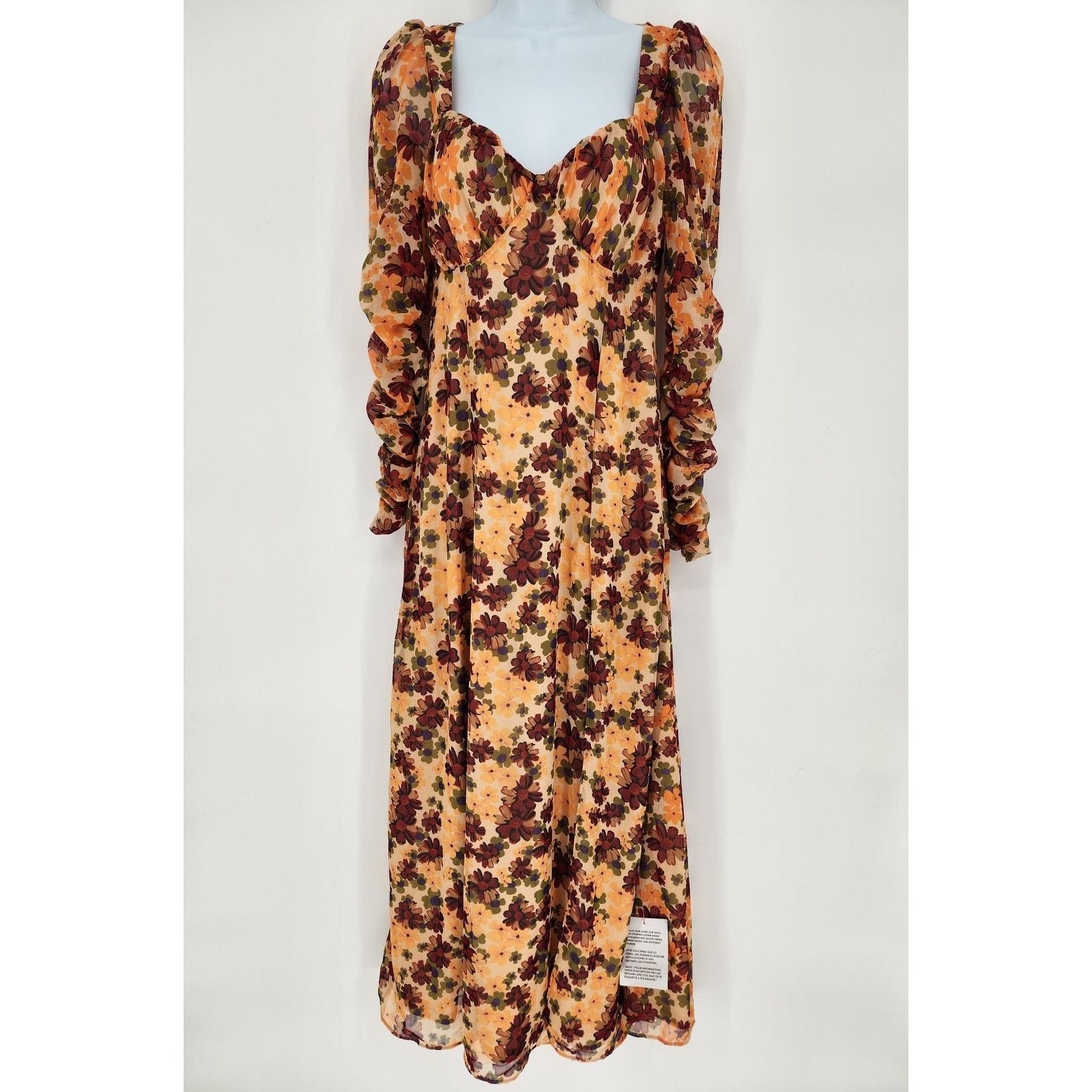 Asos ASOS Design Nude Floral Maxi Dress Women's Size 2 Size XS / US 0-2 / IT 36-38 - 7 Thumbnail