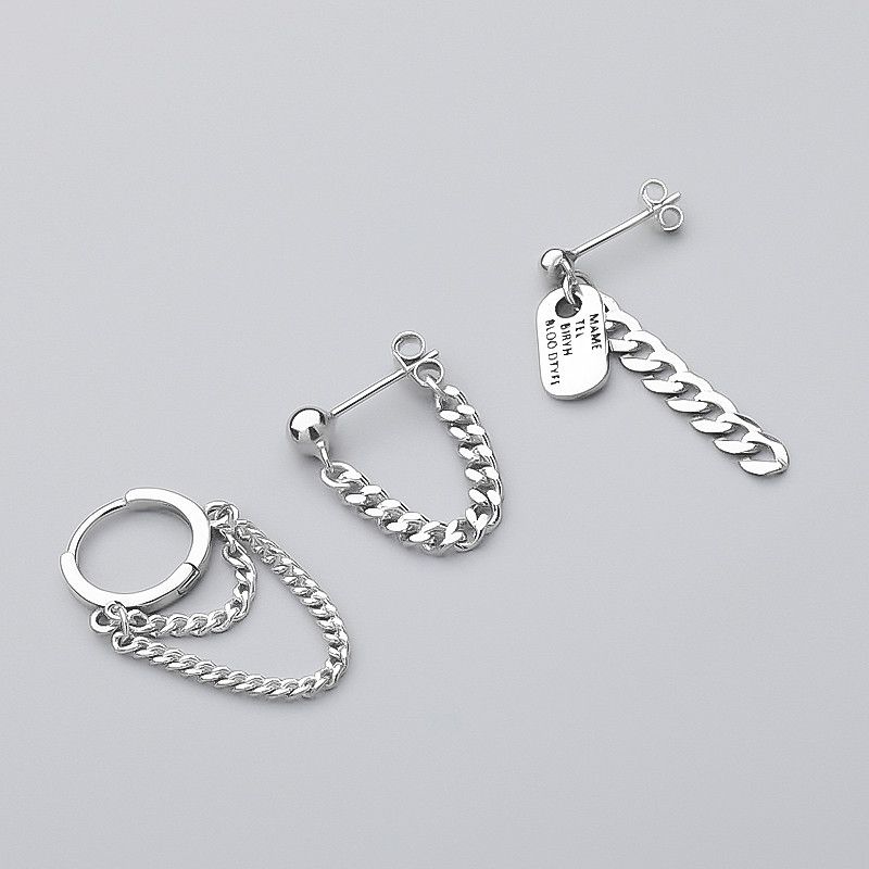 Jewelry × Sterling Silver One pairs Modern Earrings Gothic Punk Chrome Jewelry Spike Size ONE SIZE - 4 Thumbnail