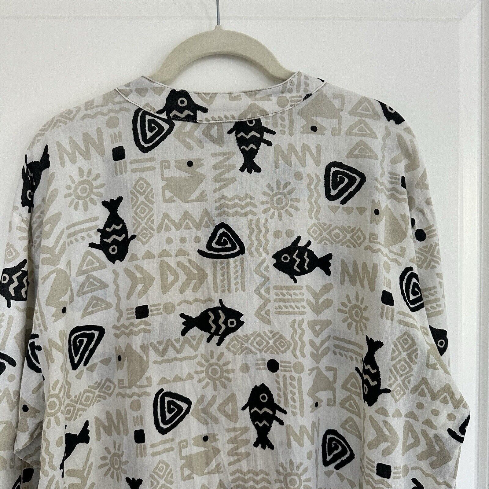 Other Vintage Two Potato Men’s Shirt Band Collar Fish Ethnic L Size US L / EU 52-54 / 3 - 7 Thumbnail