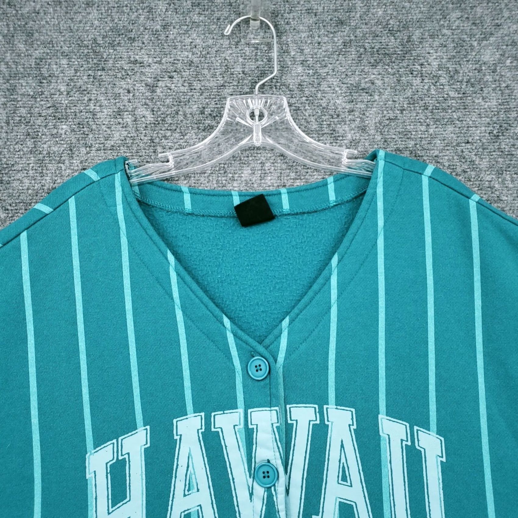 Pacsun PacSun Sweatshirt Womens M/L Teal Green Hawaii Varsity Oversized V Neck Striped Size M / US 6-8 / IT 42-44 - 3 Thumbnail