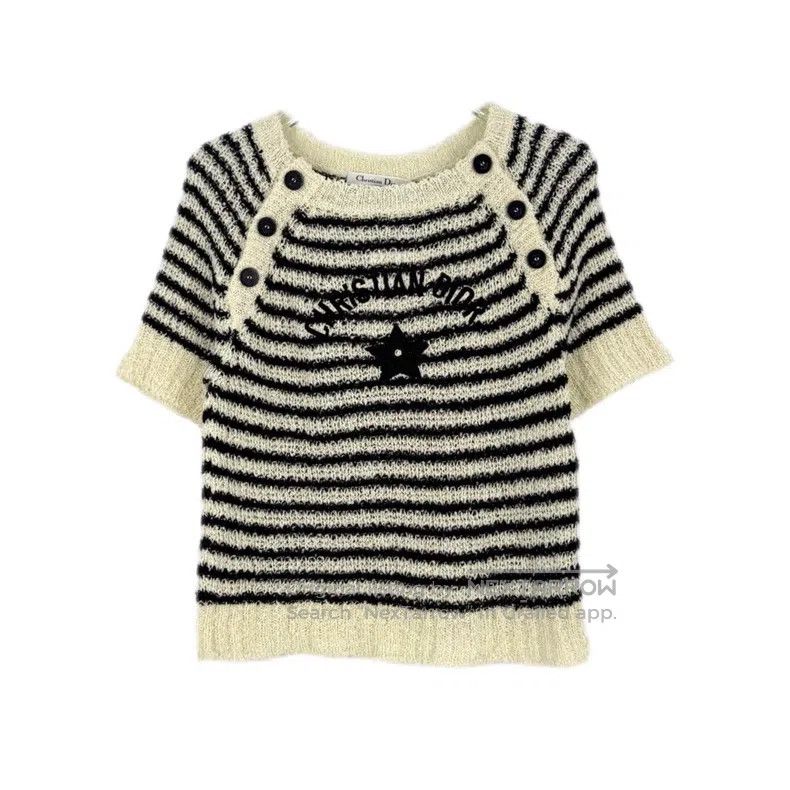 Dior Dior 25 new striped classic logo mulberry silk short-sleev Size XXS / US 00 / IT 34 - 1 Thumbnail
