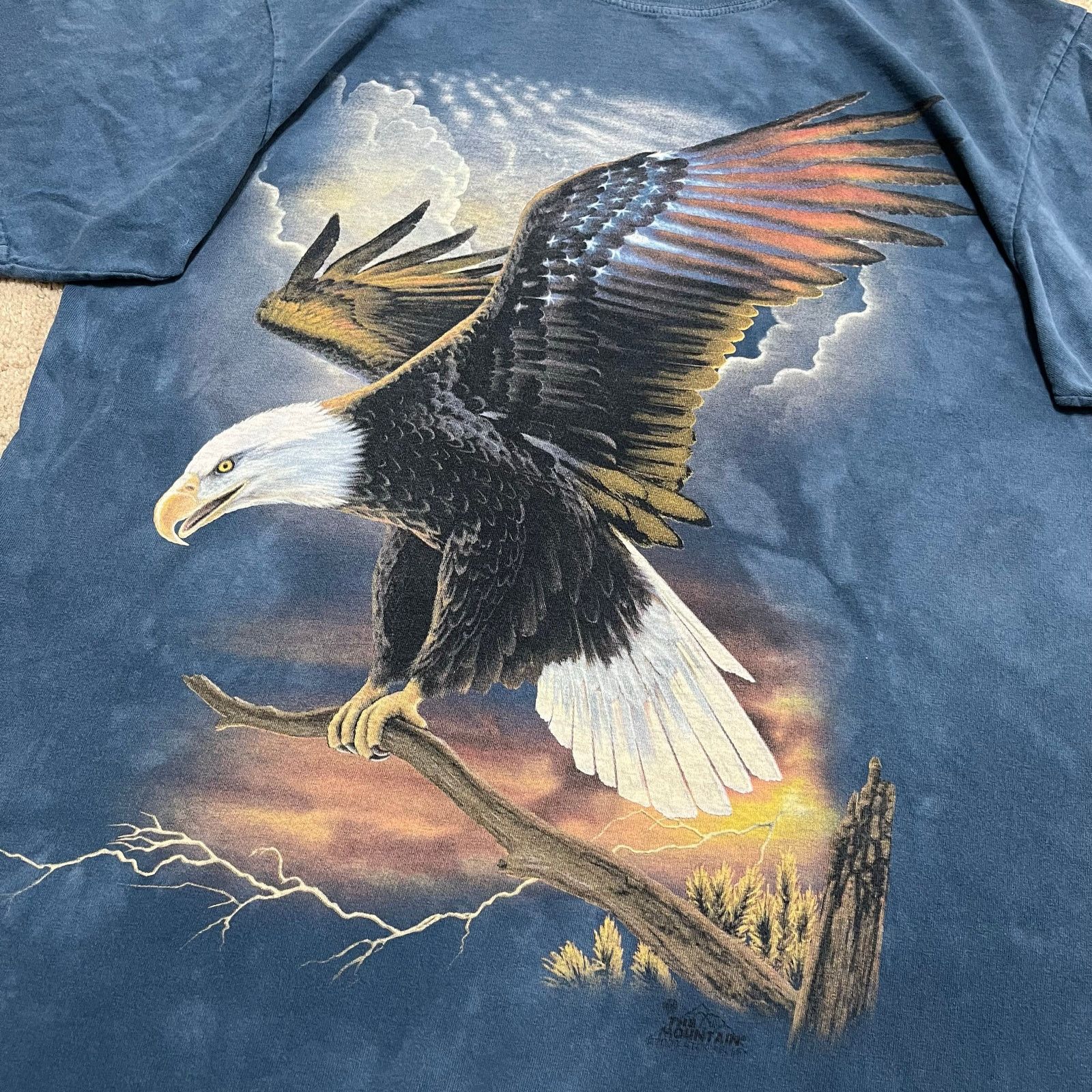 The Mountain Vintage The Mountain Bald Eagle Graphic Nature Blue Shirt Size US L / EU 52-54 / 3 - 3 Thumbnail
