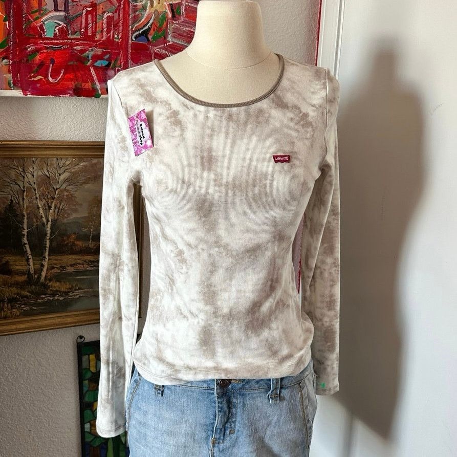 Levi's levis tie dye beige and white long sleeve thermal Size S / US 4 / IT 40 - 1 Thumbnail