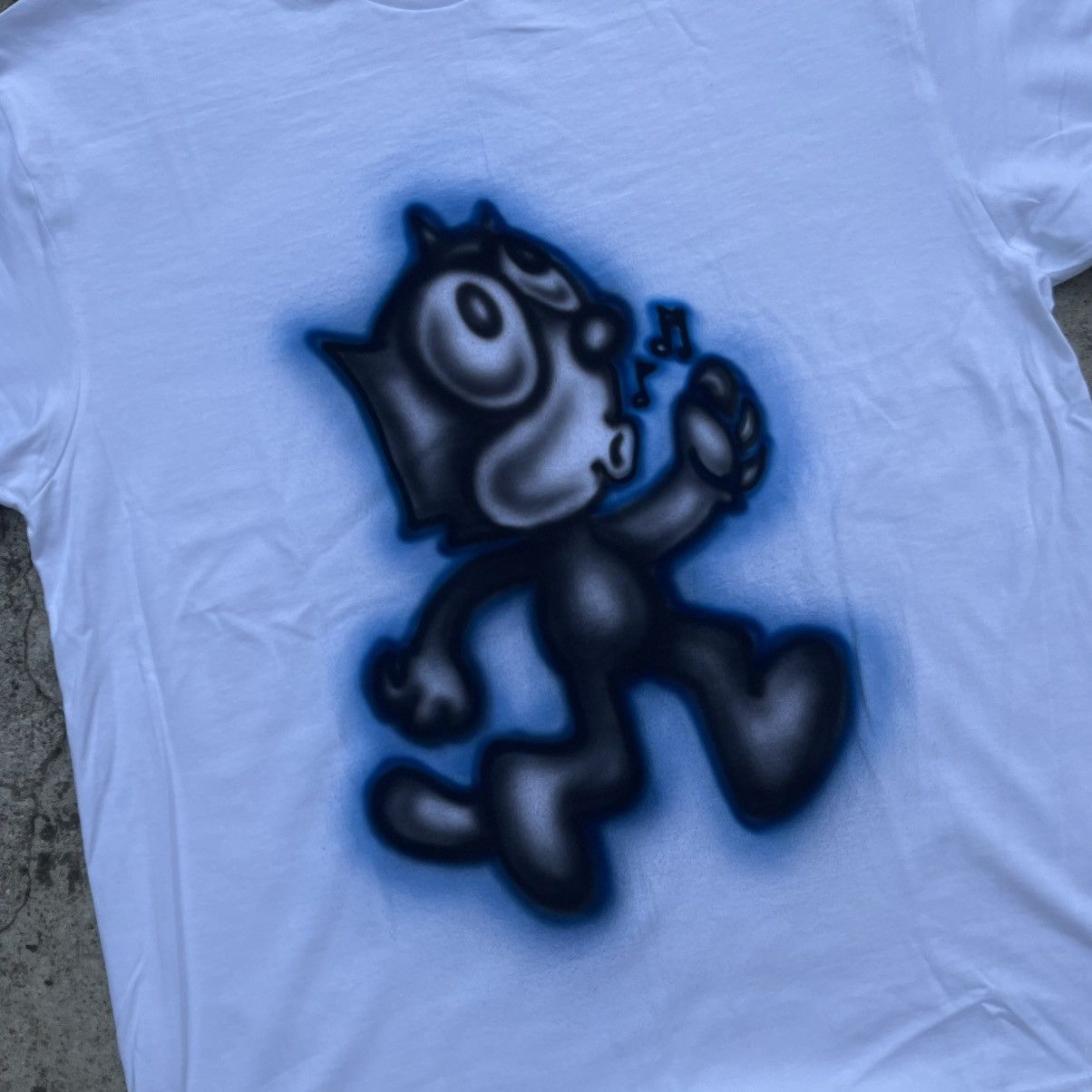 Band Tees × Vintage Custom Tshirt Felix The Cat Airbrush Size US L / EU 52-54 / 3 - 2 Thumbnail