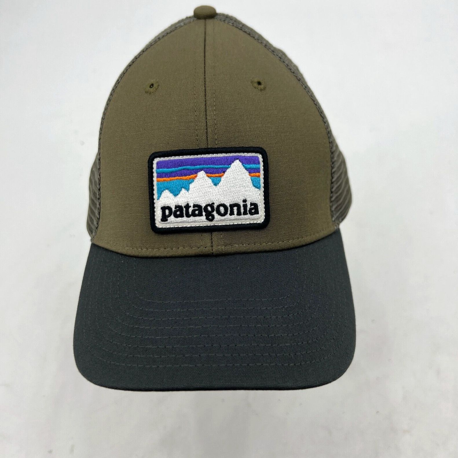 Patagonia Patagonia Hat Mens Snapback Green Mountain Logo Mesh Trucker  Adjustable Cap