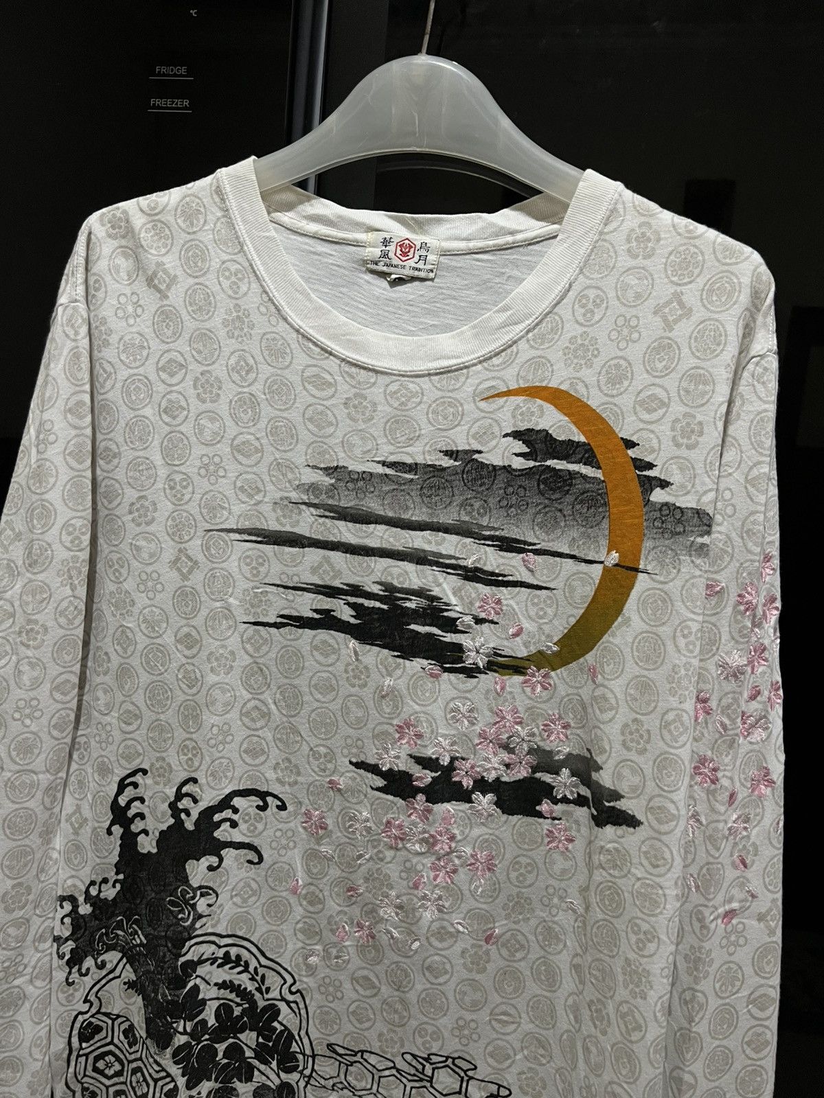 Japanese Brand Embroidery Cherry Blossom Skull Traditional Japanese Ls tee Size US M / EU 48-50 / 2 - 3 Thumbnail