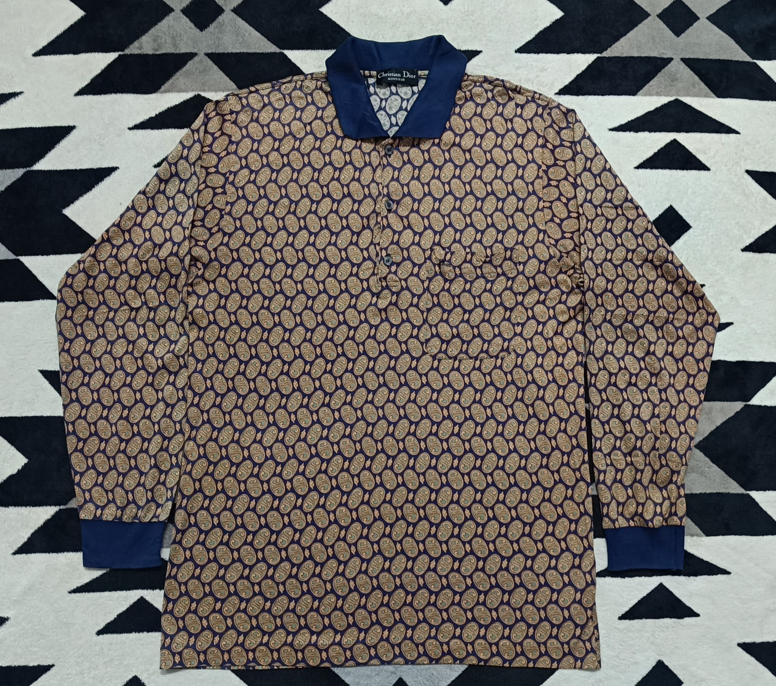 Christian Dior Monsieur 🔥🔥 Rare Vintage Christian Dior Long Sleeve Polo Shirt Size US M / EU 48-50 / 2 - 2 Thumbnail