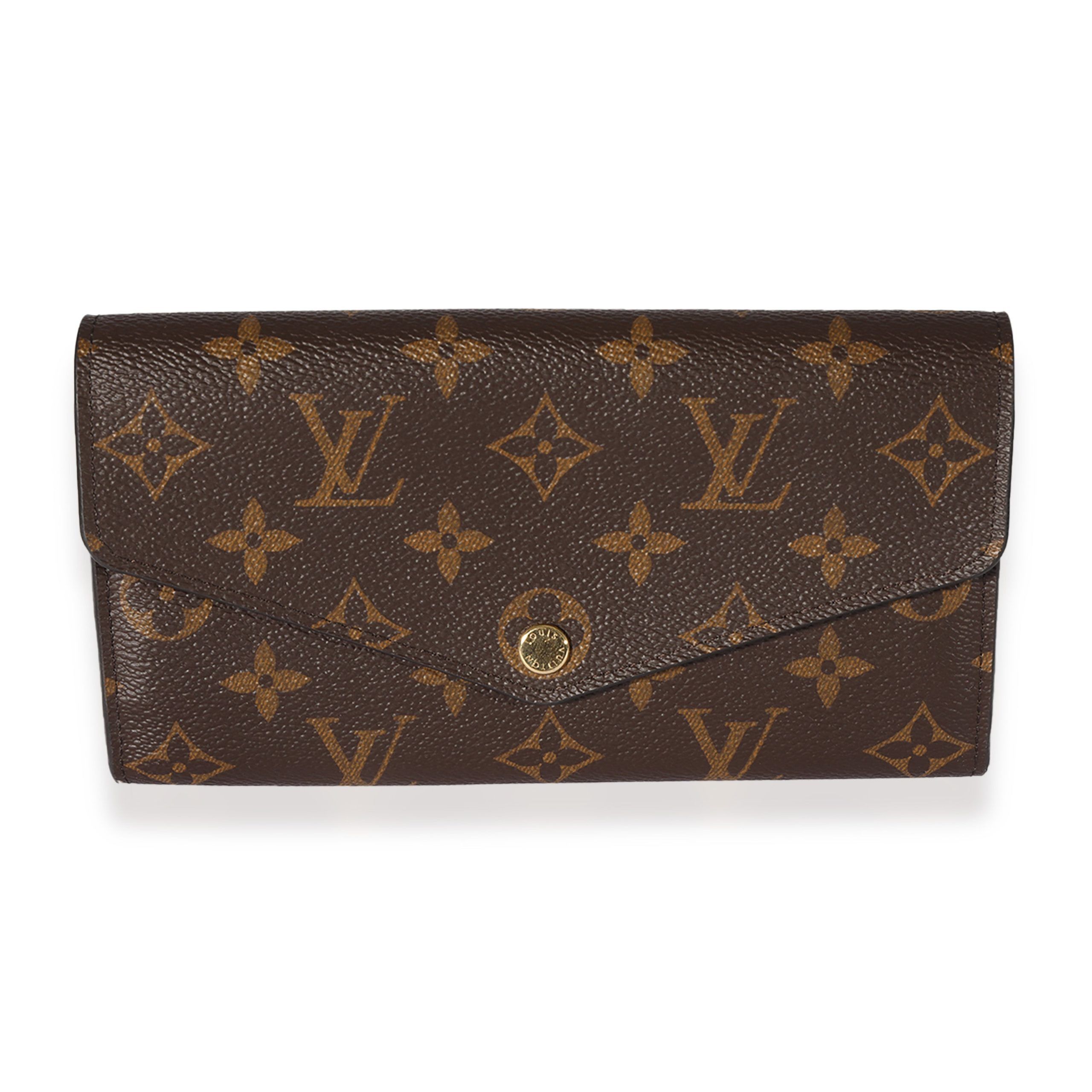 image of Louis Vuitton Monogram Canvas Sarah Wallet in Brown, Women's
