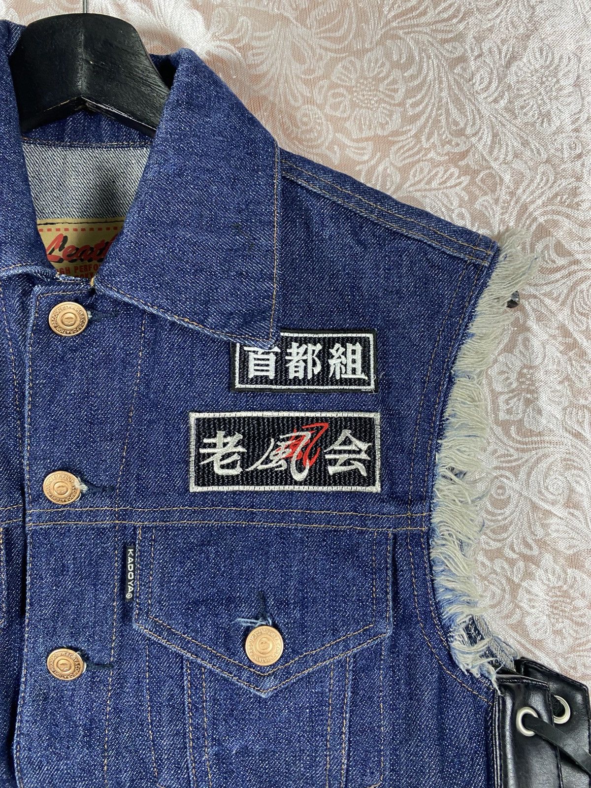 Kadoya KADOYA Kazeyoubi Biker Denim Leather Side Lace Motorcycle Size US M / EU 48-50 / 2 - 8 Thumbnail