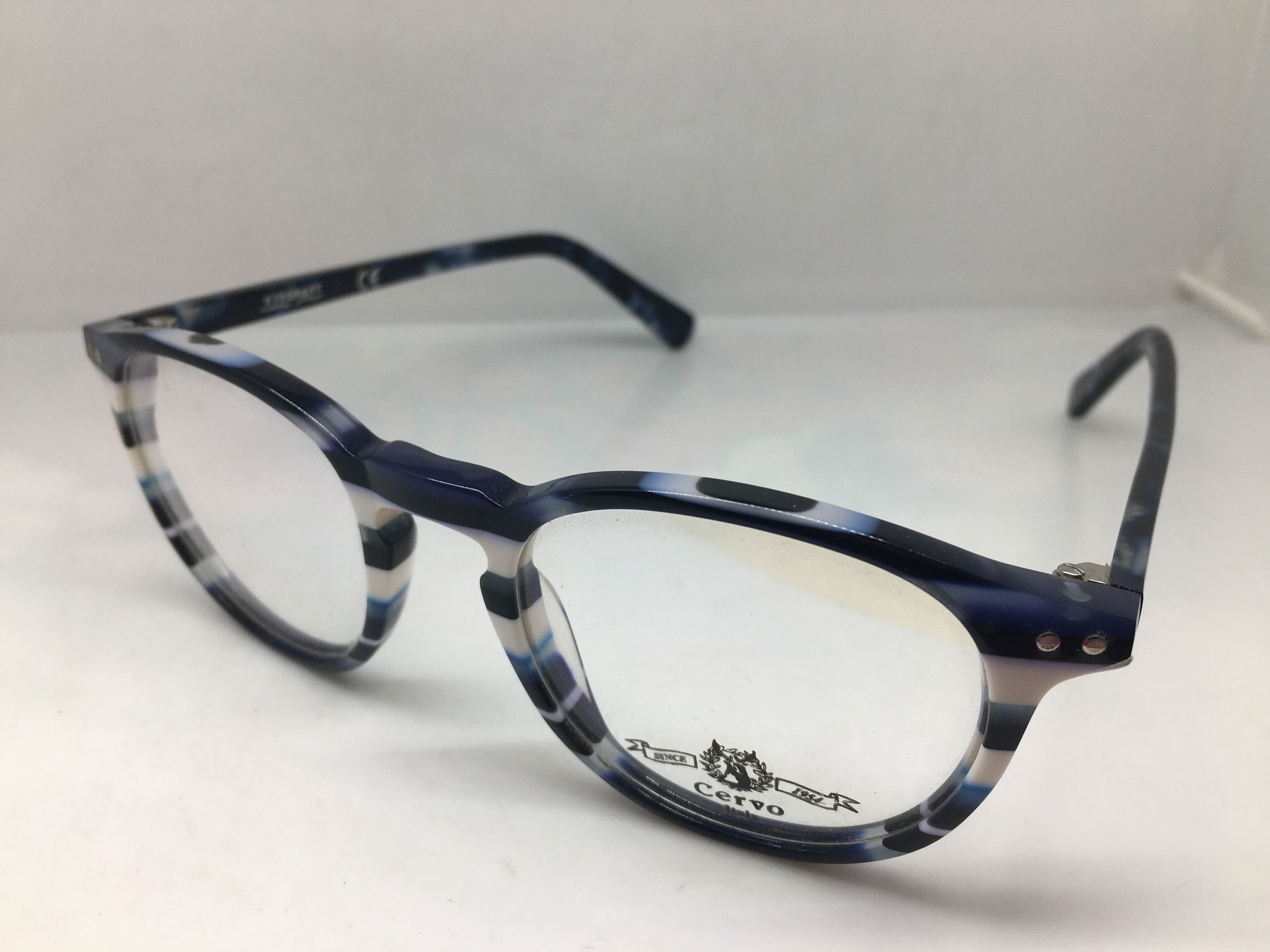 Other EYECRAFT White Blue Keyhole Eyeglasses Frame Size ONE SIZE - 3 Thumbnail