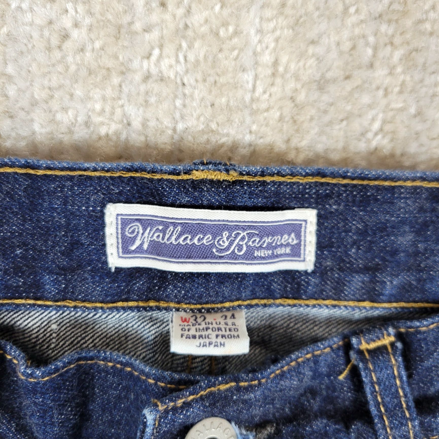 Wallace & Barnes Wallace & Barnes Jeans Mens 32x34 Blue Flared Button Fly USA Denim Vintage: No, 90s, USA theme Size US 32 / EU 48 - 7 Thumbnail