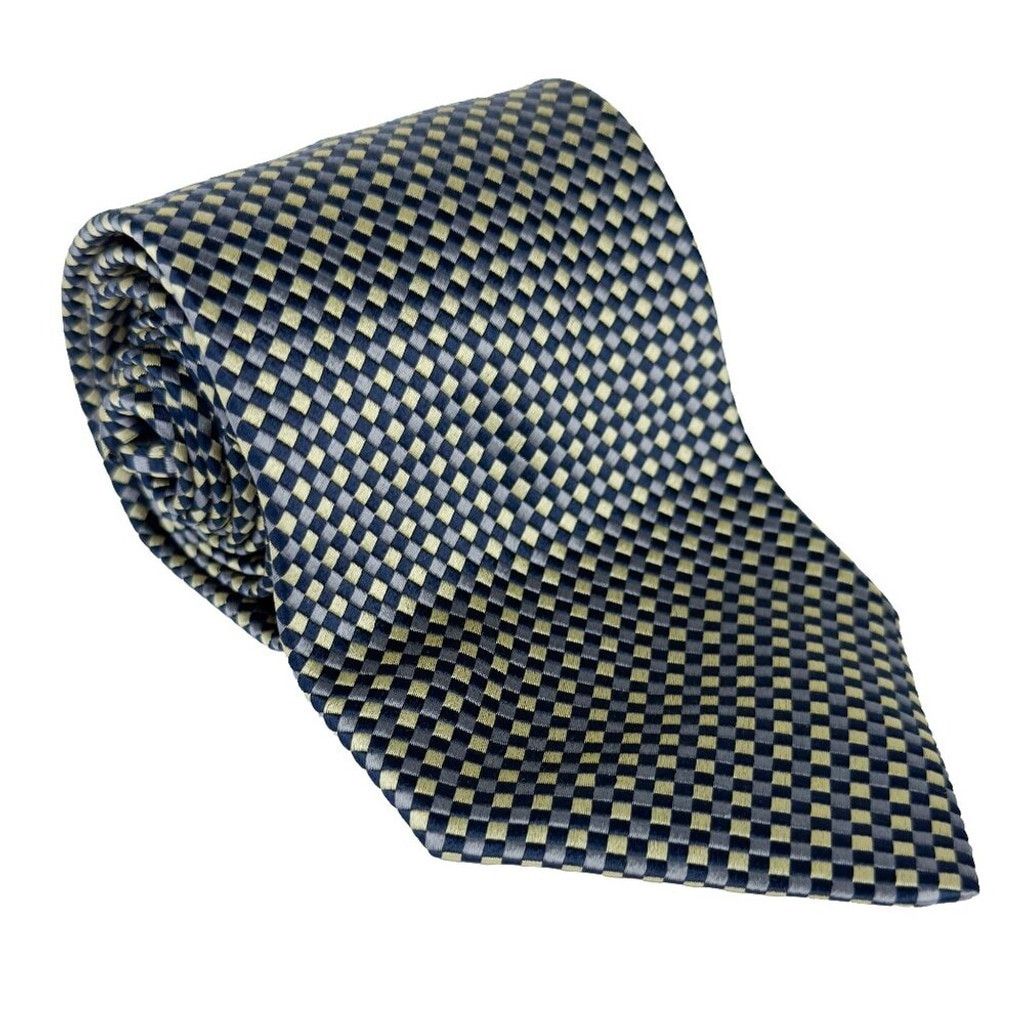 Valentino VALENTINO 100% Silk Geometric Gold Gray & Black Tie 54" Size ONE SIZE - 1 Thumbnail