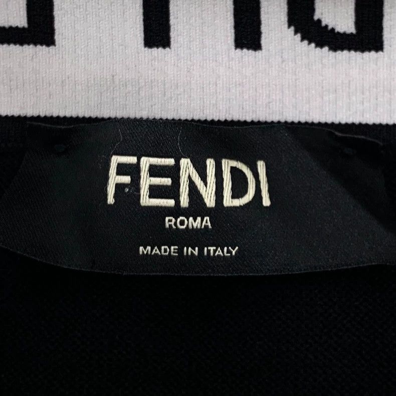 Fendi FENDI Black logo letter embroidered high-neck wool long-sl Size 24" / US 00 / IT 34 - 5 Thumbnail