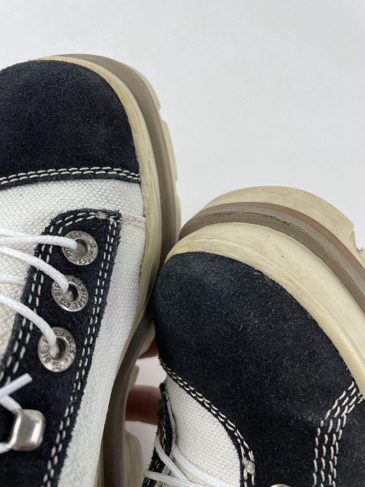 Diesel × Diesel Black Gold × Vintage 90's Platforms Chunky High Sole Low-Top Laces Heavy Boots Size US 8 / IT 38 - 19 Thumbnail