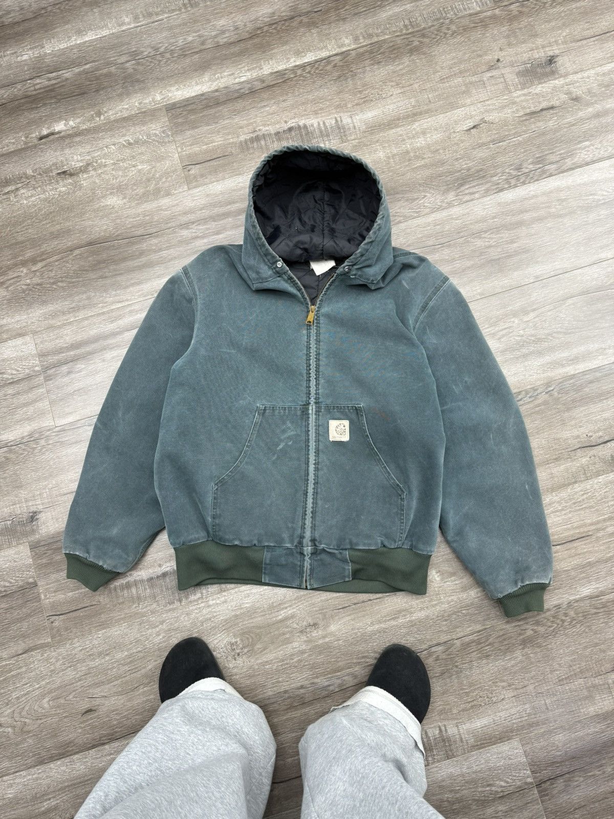 Carhartt Vintage Carhartt Canvas Faded Hooded Jacket Size US L / EU 52-54 / 3 - 1 Thumbnail
