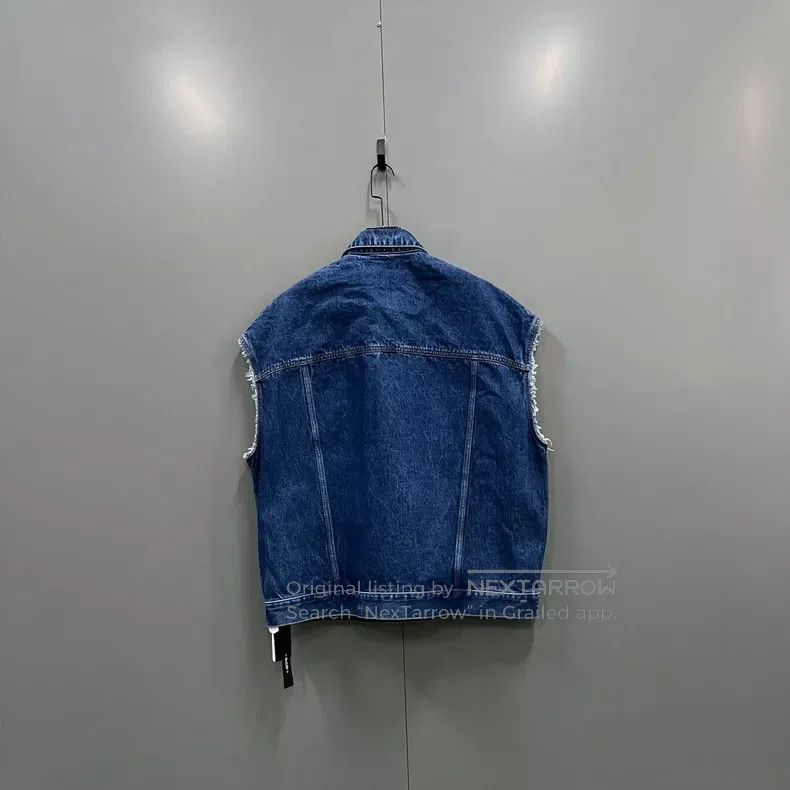 Givenchy Givenchy Blue Logo Frayed Denim Vest XXL Size US XXL / EU 58 / 5 - 2 Thumbnail