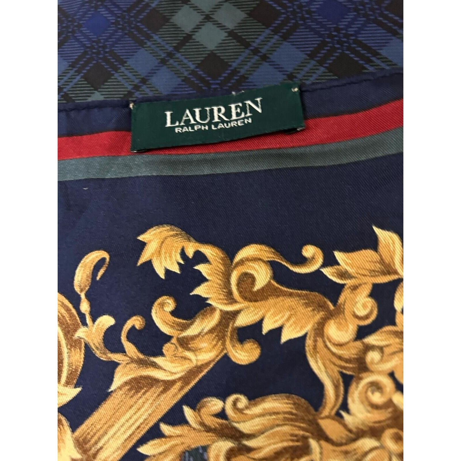 Ralph Lauren LAUREN RALPH LAUREN Tricolor Baroque Print Scarf Silk Italy Size ONE SIZE - 4 Thumbnail
