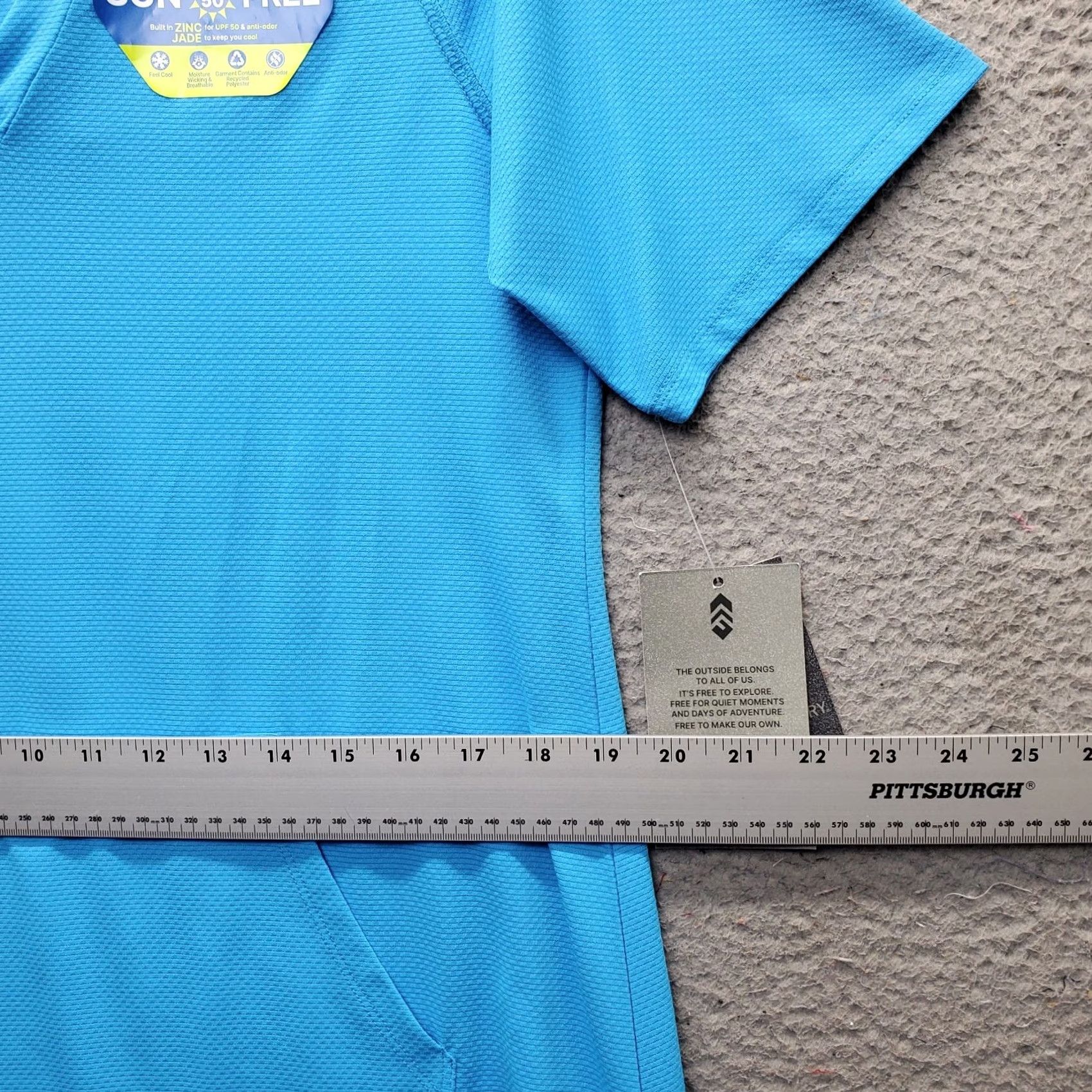 Free Country Free Country Sundress Women L Blue Short Sleeve Ruched Sun UPF 50 SZLSS5808 Size 36" / US 14 / IT 50 - 4 Thumbnail