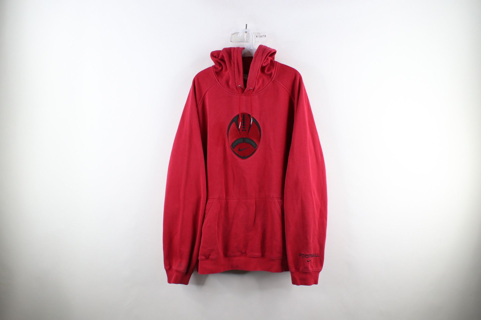 image of Nike Football Scott Mini Swoosh Hoodie Sweatshirt in Red, Men's (Size 2XL)