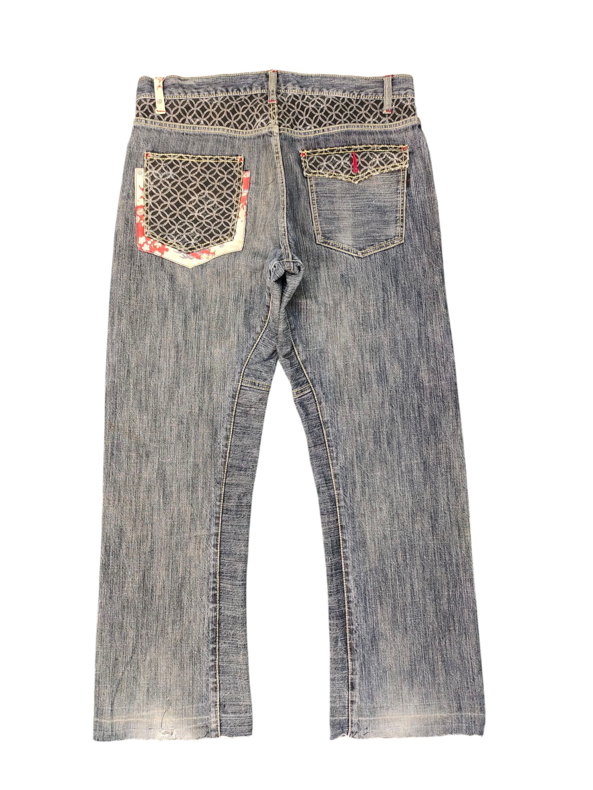 Karakuri Tamashii Vintage Wild Khakis Crossed Circle Japanese Distress Jeans Size US 34 / EU 50 - 1 Thumbnail