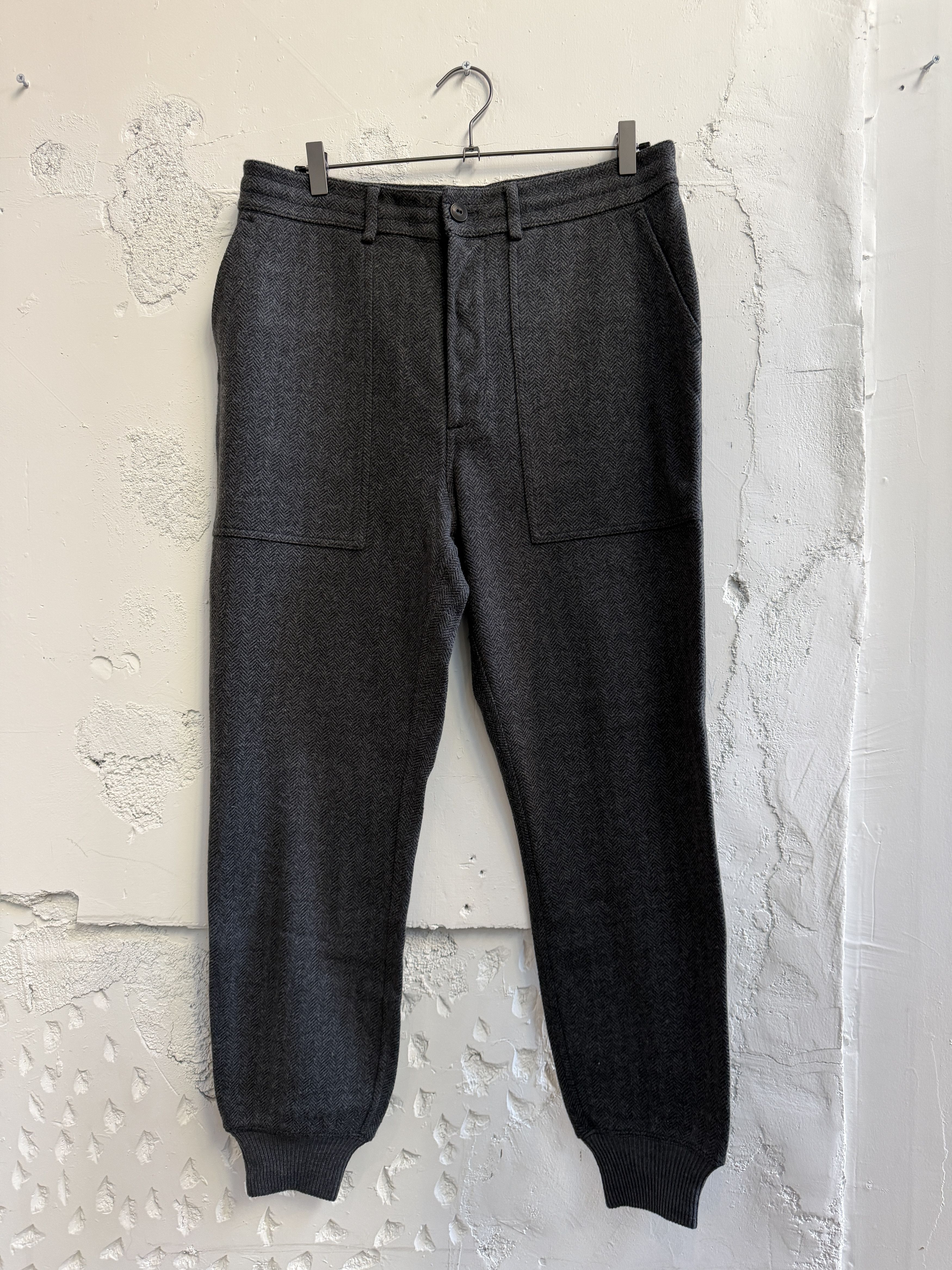RRL Ralph Lauren RRL Charcoal Herringbone Sweatpants Size US 34 / EU 50 - 1 Thumbnail
