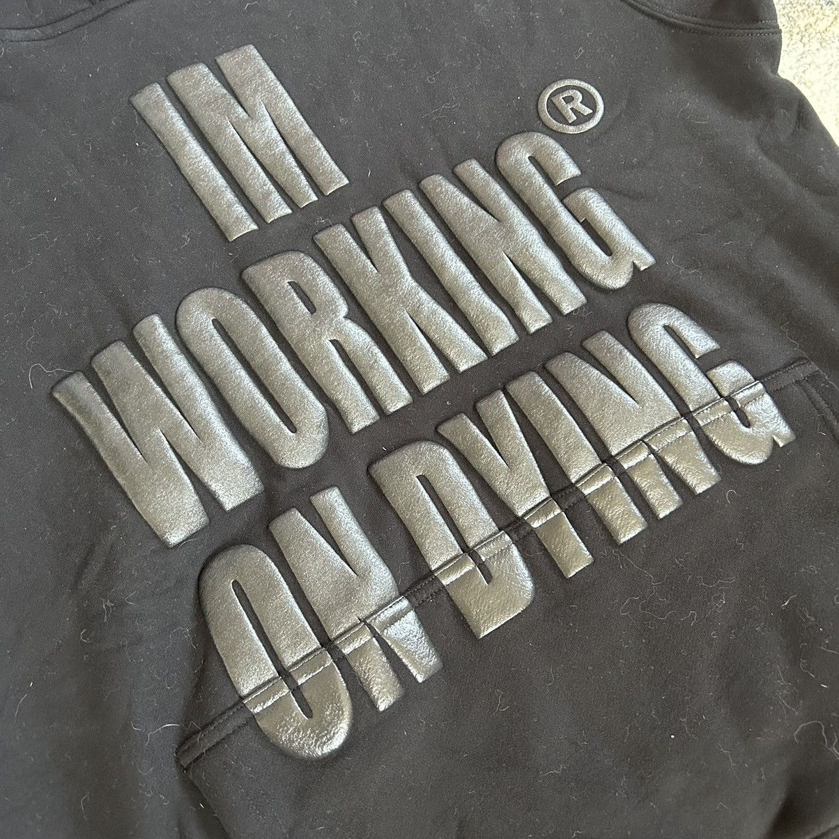 Reckless Scholars WORKiNG ON DYiNG COZY HEAVYWEiGHT FLEECE PUFF PRiNT HOODiE Size US XL / EU 56 / 4 - 5 Thumbnail