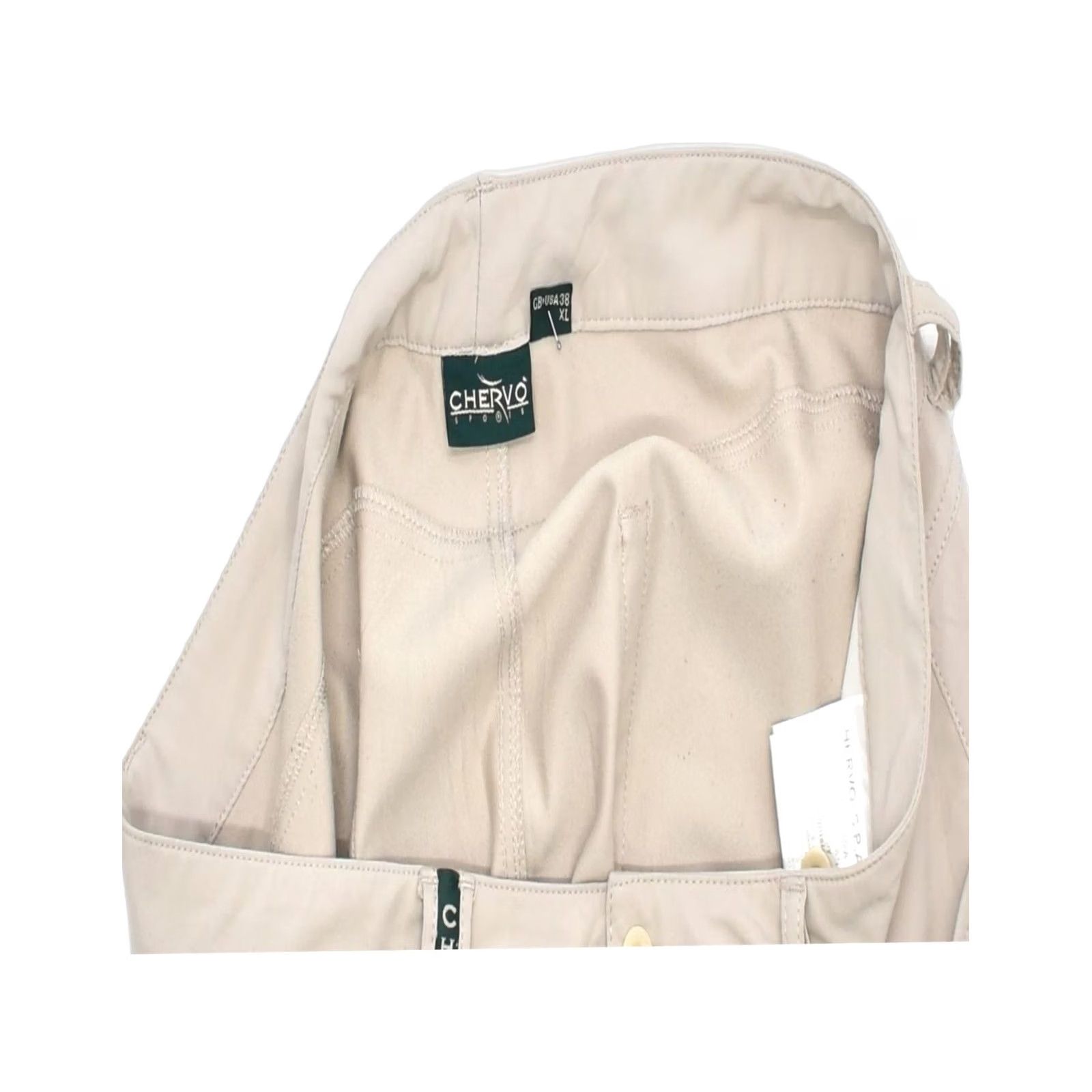 Vintage CHERVO Womens Tapered Casual Trousers Beige Polyamide W38 L34 Size 26" / US 2 / IT 38 - 3 Thumbnail