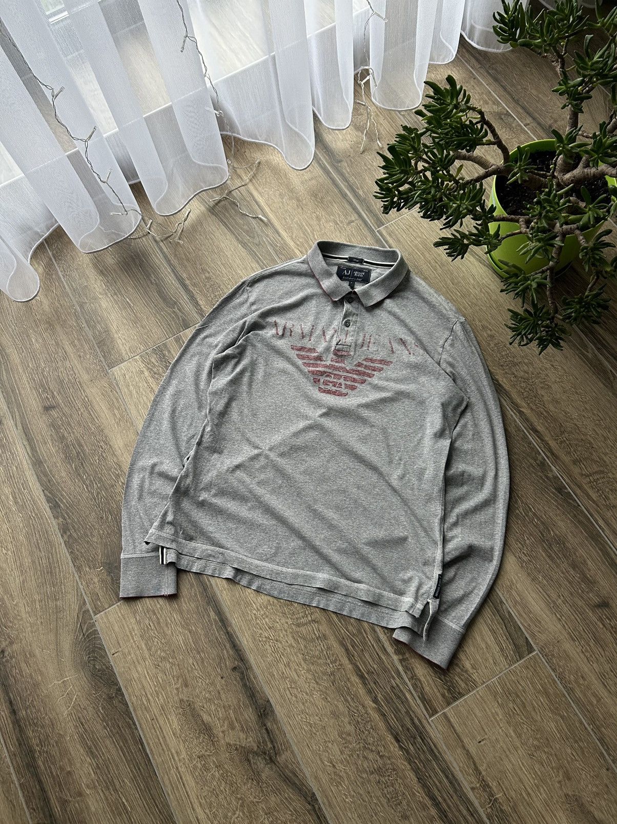 Giorgio Armani × Vintage Vintage Armani Jeans big logo long sleeve mens y2k Size US L / EU 52-54 / 3 - 1 Thumbnail