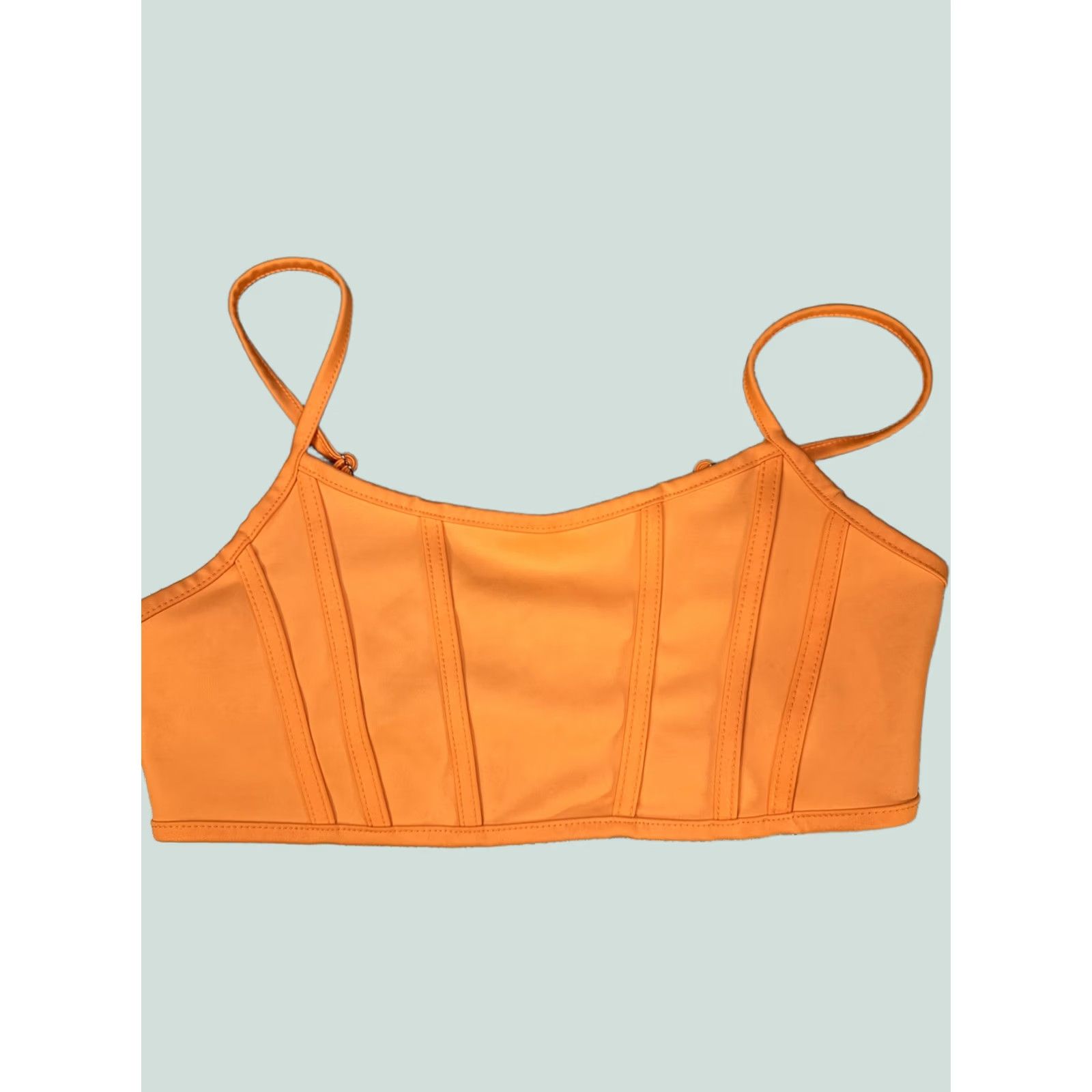 Akira VINTAGE? Akira Orange Women Crop Top L Straps Tank Top Ladies L Orange CROPPED STRAP LUXE Women’s Tank Top Size L / US 10 / IT 46 - 1 Thumbnail