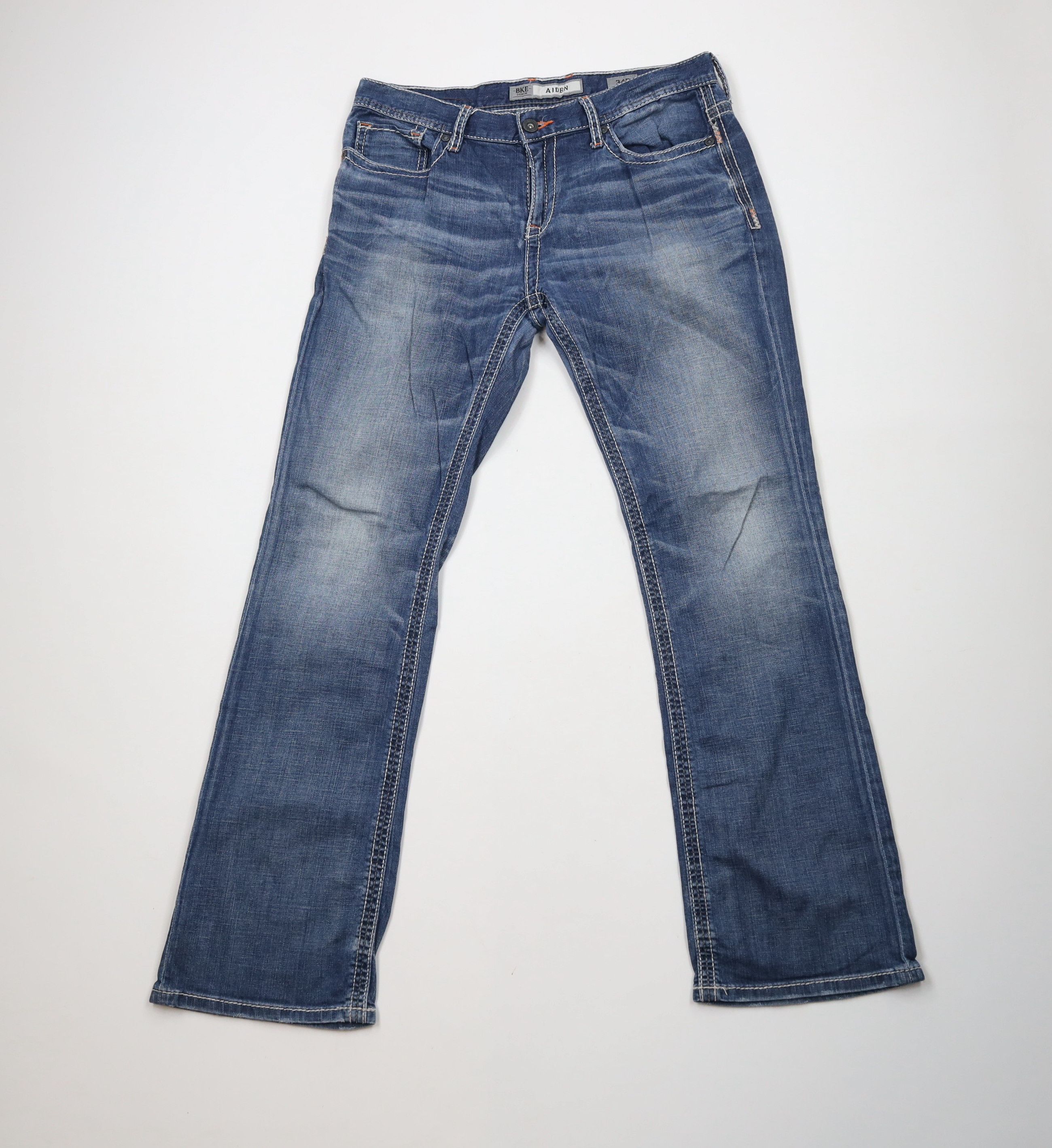 Vintage Buckle BKE Thick Stitch Slim Fit Bootcut Denim Jeans Stretch Size US 34 / EU 50 - 1 Thumbnail