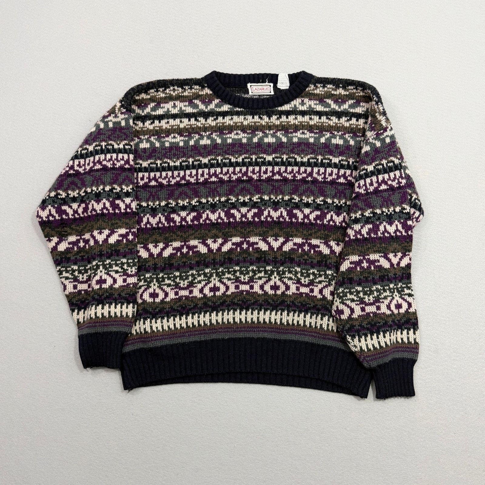 Vintage Vintage Lazarus Sweater Extra Large Geometric Fair Isle Size US XL / EU 56 / 4 - 1 Thumbnail
