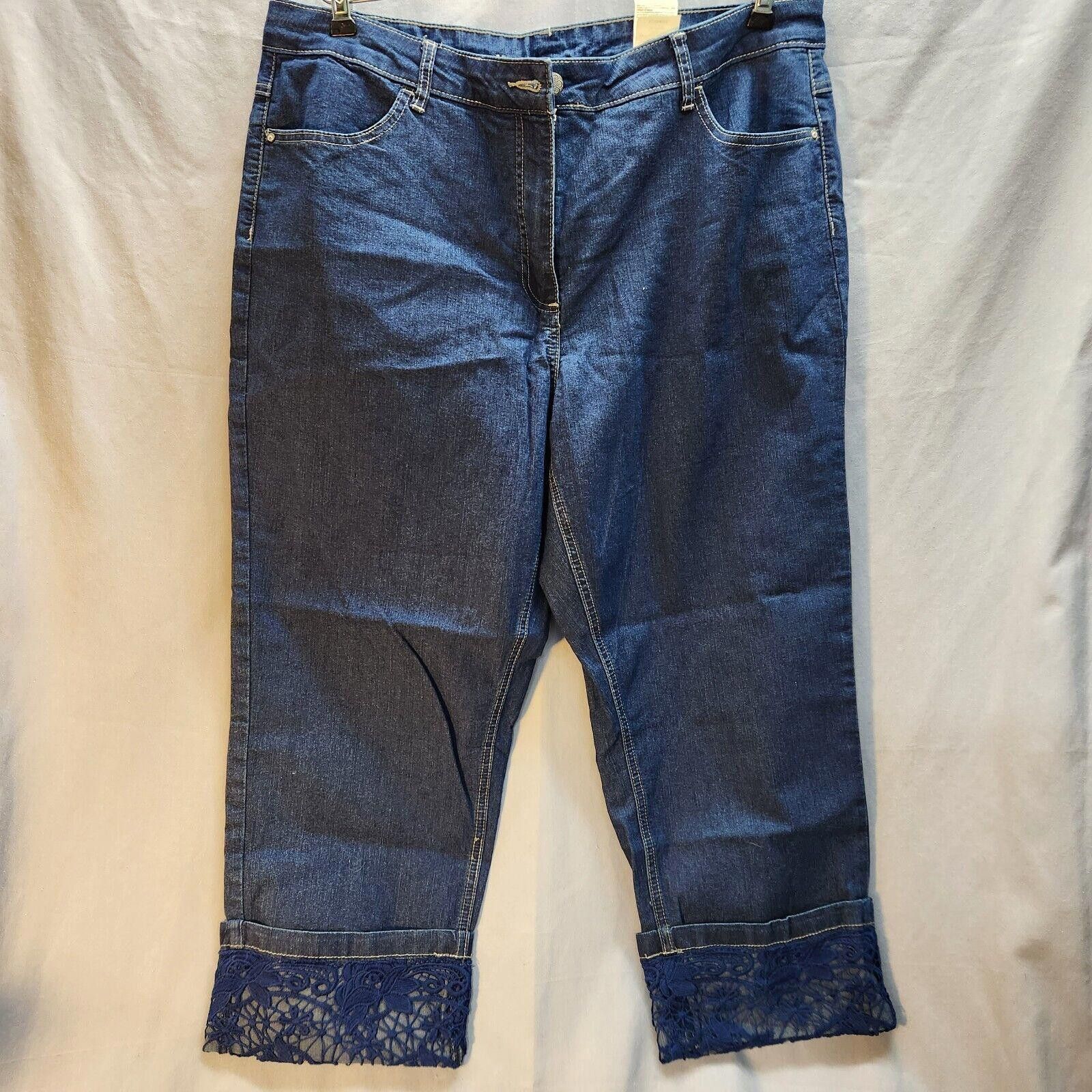 Designer Aproductz Gmbh Capri Jeans Lace Bottom Size 14 New Size 36" / US 14 / IT 50 - 1 Thumbnail