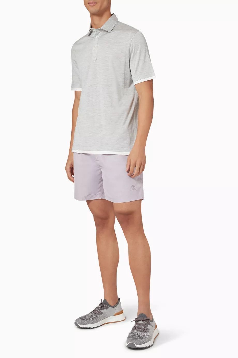 Brunello Cucinelli o1s1wg110526 Logo Swim Shorts in Light purple Size US 34 / EU 50 - 2 Thumbnail