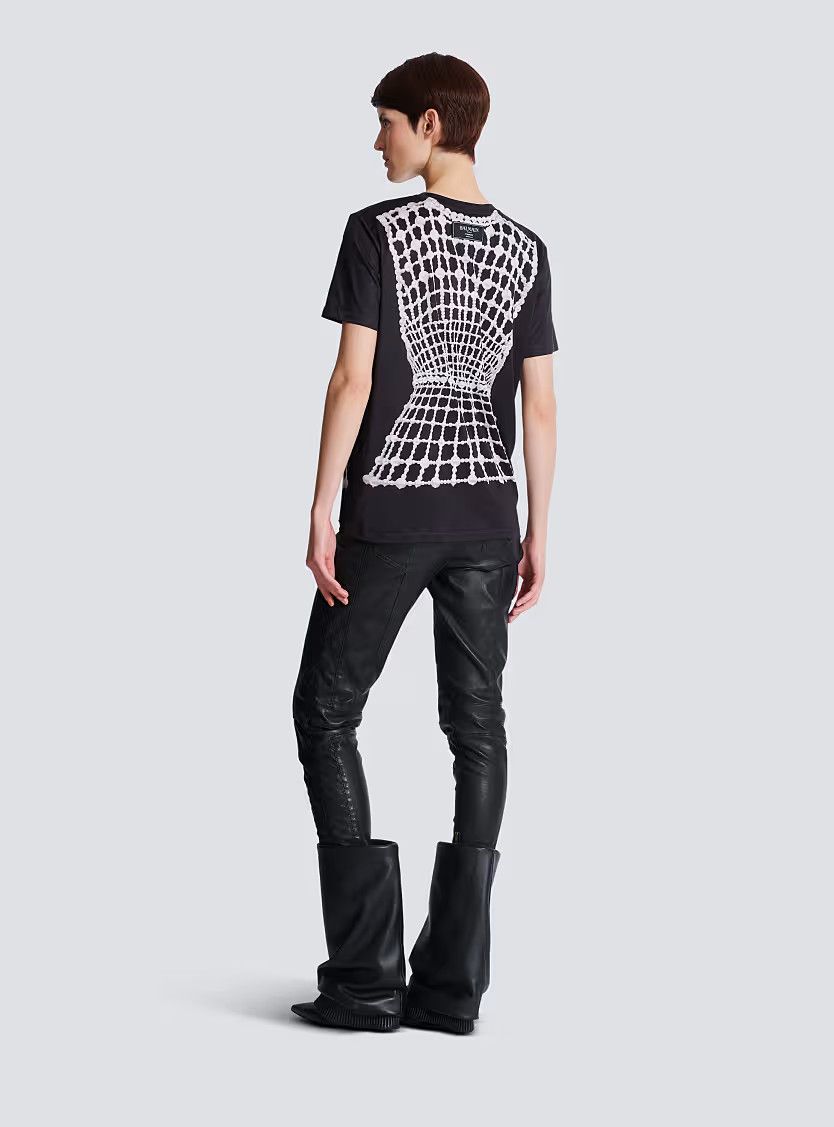 Balmain o1s1wg111225 Trompe l'oeil-Print T-Shirt in Black Size M / US 6-8 / IT 42-44 - 5 Thumbnail