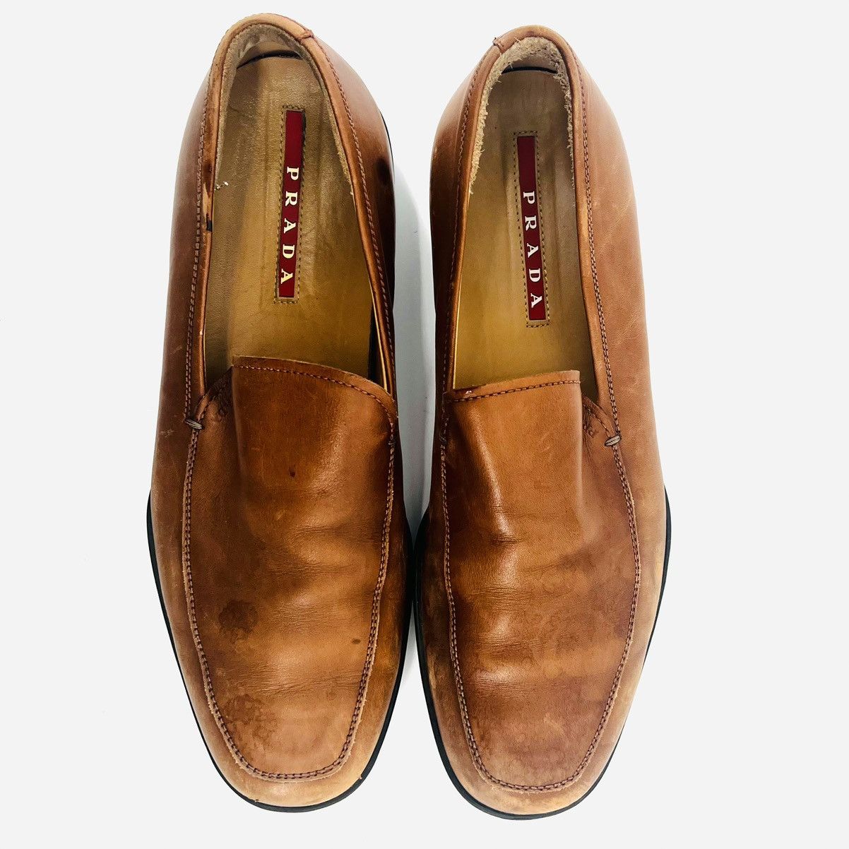Prada Prada Men’s Brown Leather Loafers Shoes 7.5 Y2K Rubber Sole Size US 7.5 / EU 40-41 - 3 Thumbnail
