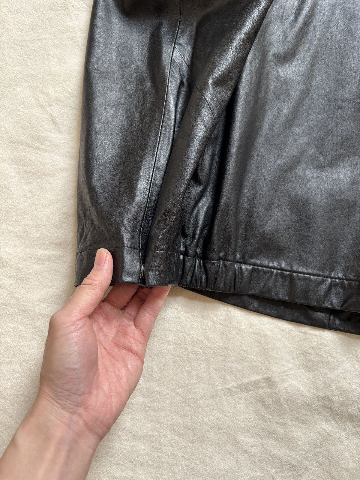 Canali Canali Black Leather Jacket Size IT50 Size US M / EU 48-50 / 2 - 6 Thumbnail