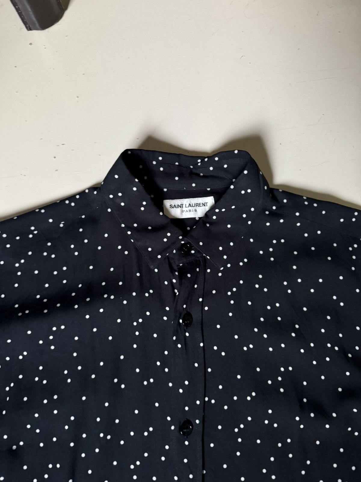 Saint Laurent Paris Saint Laurent Paris Hedi Slimane random dot shirt Size US M / EU 48-50 / 2 - 1 Thumbnail