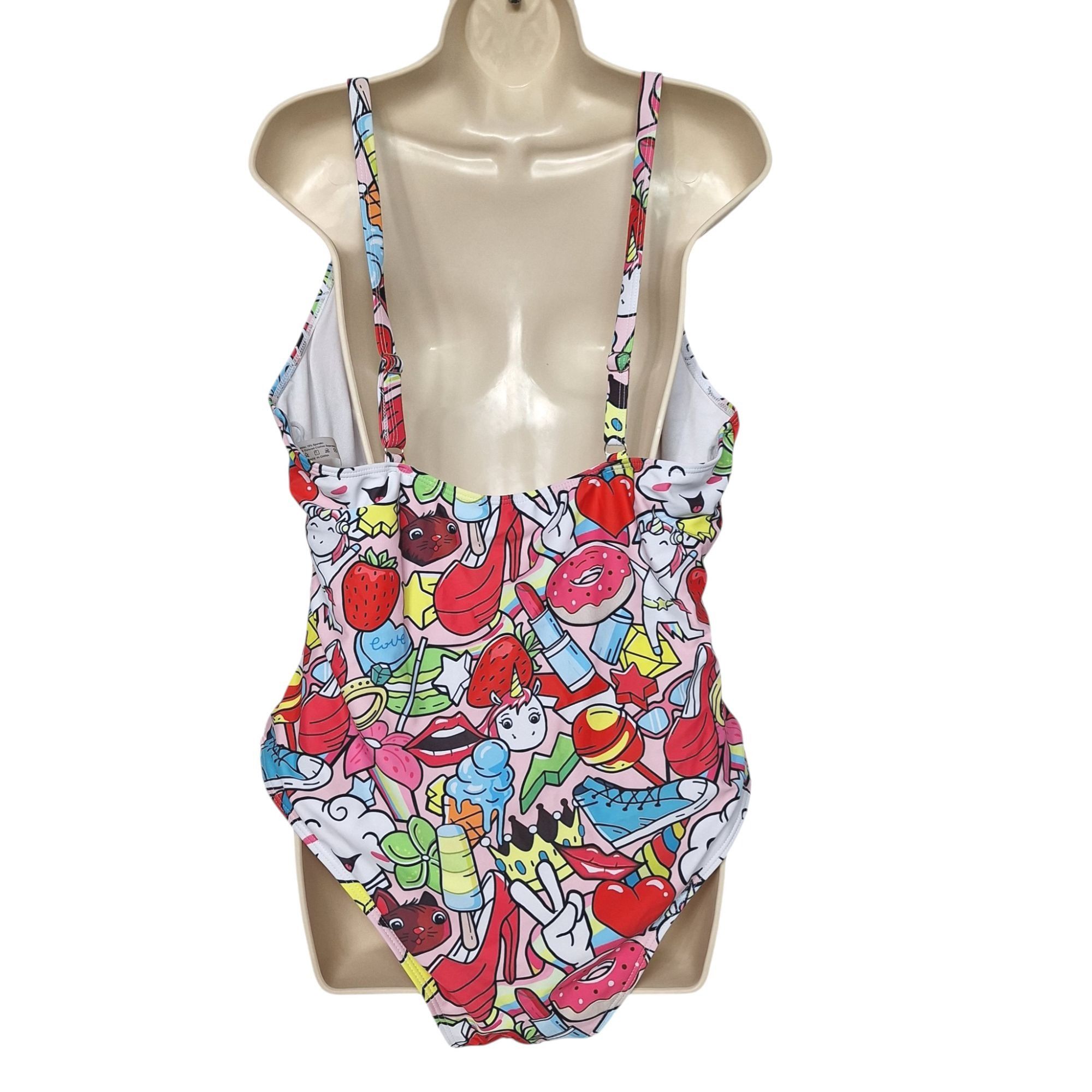 Other Women's One Piece Swimsuit 3XL Cartoon Pop Art Print Rainbow Size 3XL / US 20-22 - 3 Thumbnail