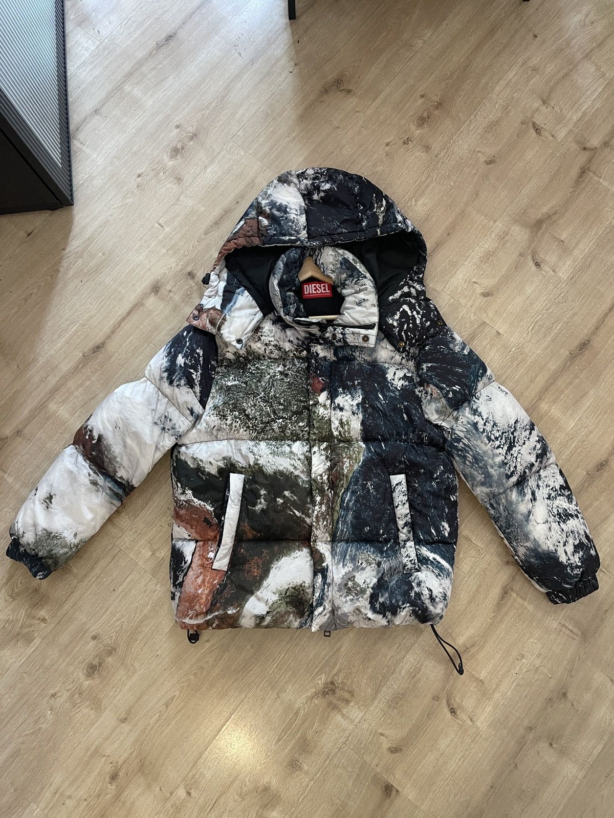 Diesel Diesel Multicolor Padded Jacket with Planet Print Size US M / EU 48-50 / 2 - 1 Thumbnail