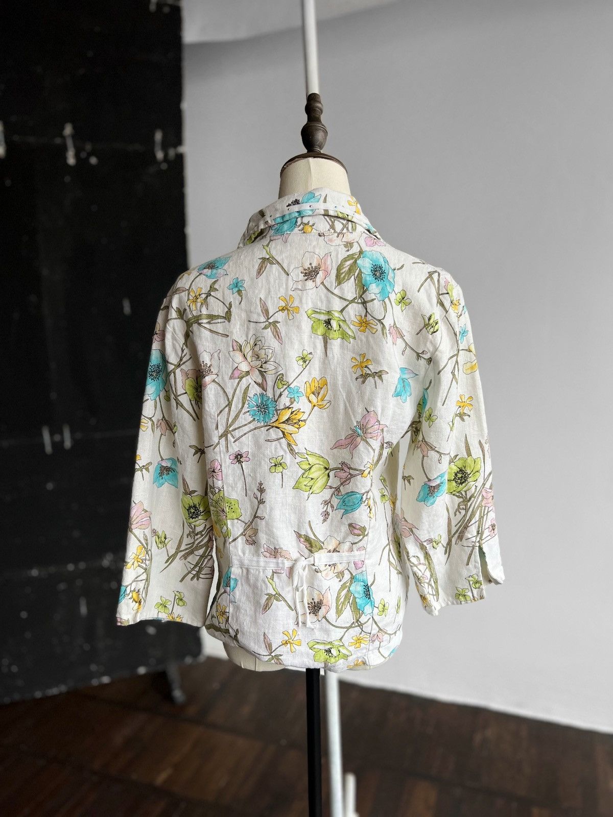 Elisa Cavaletti Elisa Cavaletti Linen Floral Lightweight Cardigan Jacket Size L / US 10 / IT 46 - 3 Thumbnail