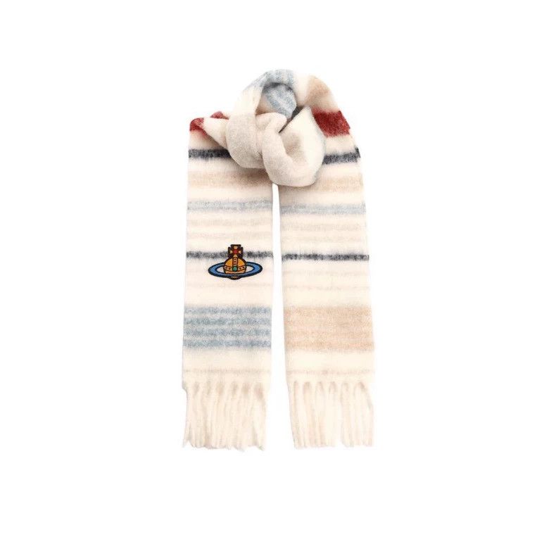 Vivienne Westwood Vivienne Westwood Saturn embroidered scarf, wool material Size ONE SIZE - 1 Thumbnail