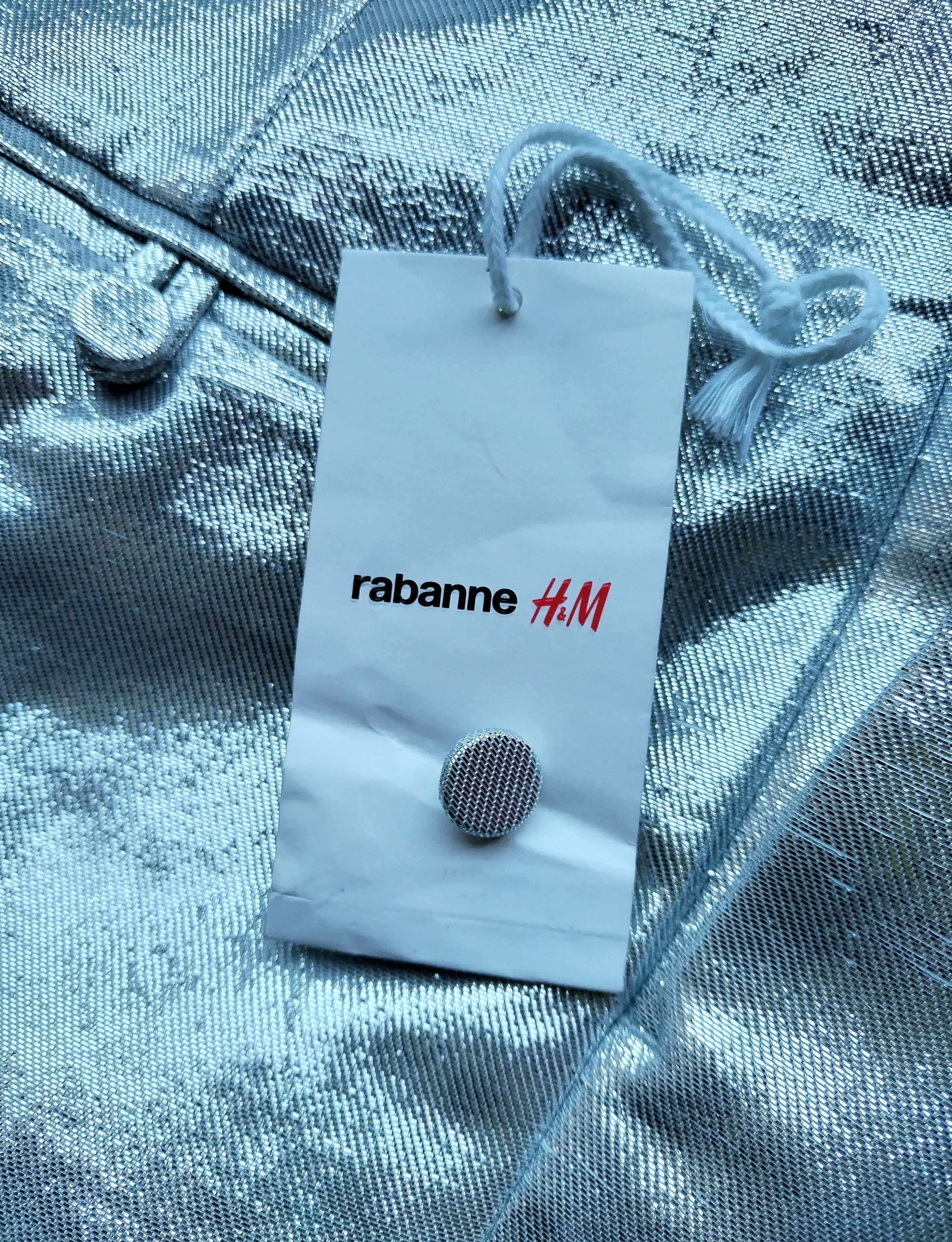 H&M × Paco Rabanne Silver lame dress pants Size US 33 - 13 Thumbnail
