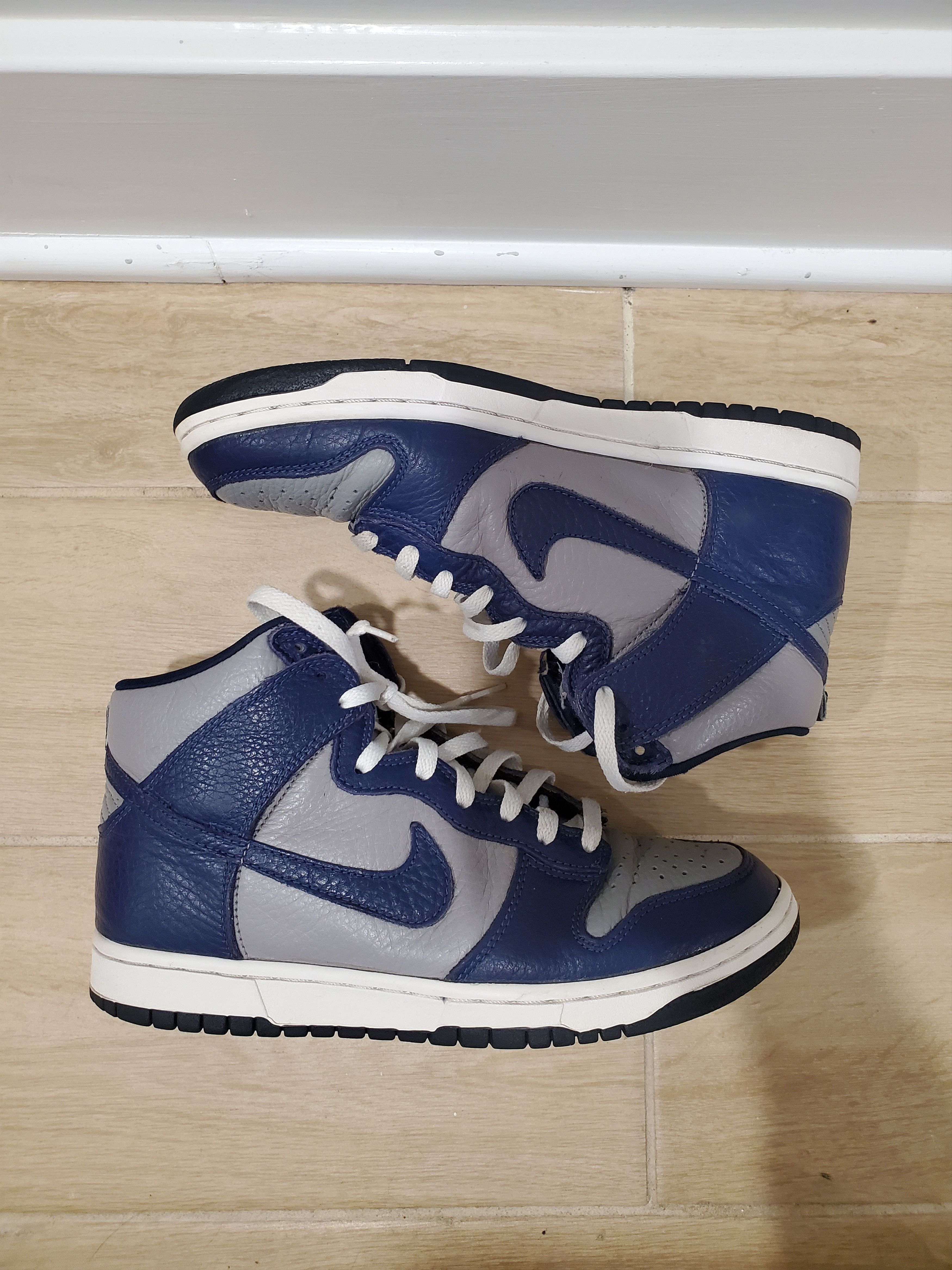 image of Nike Dunk High 'georgetown' 2000 Footaction Exclusive Shoes in Navy/Grey, Men's (Size 8)
