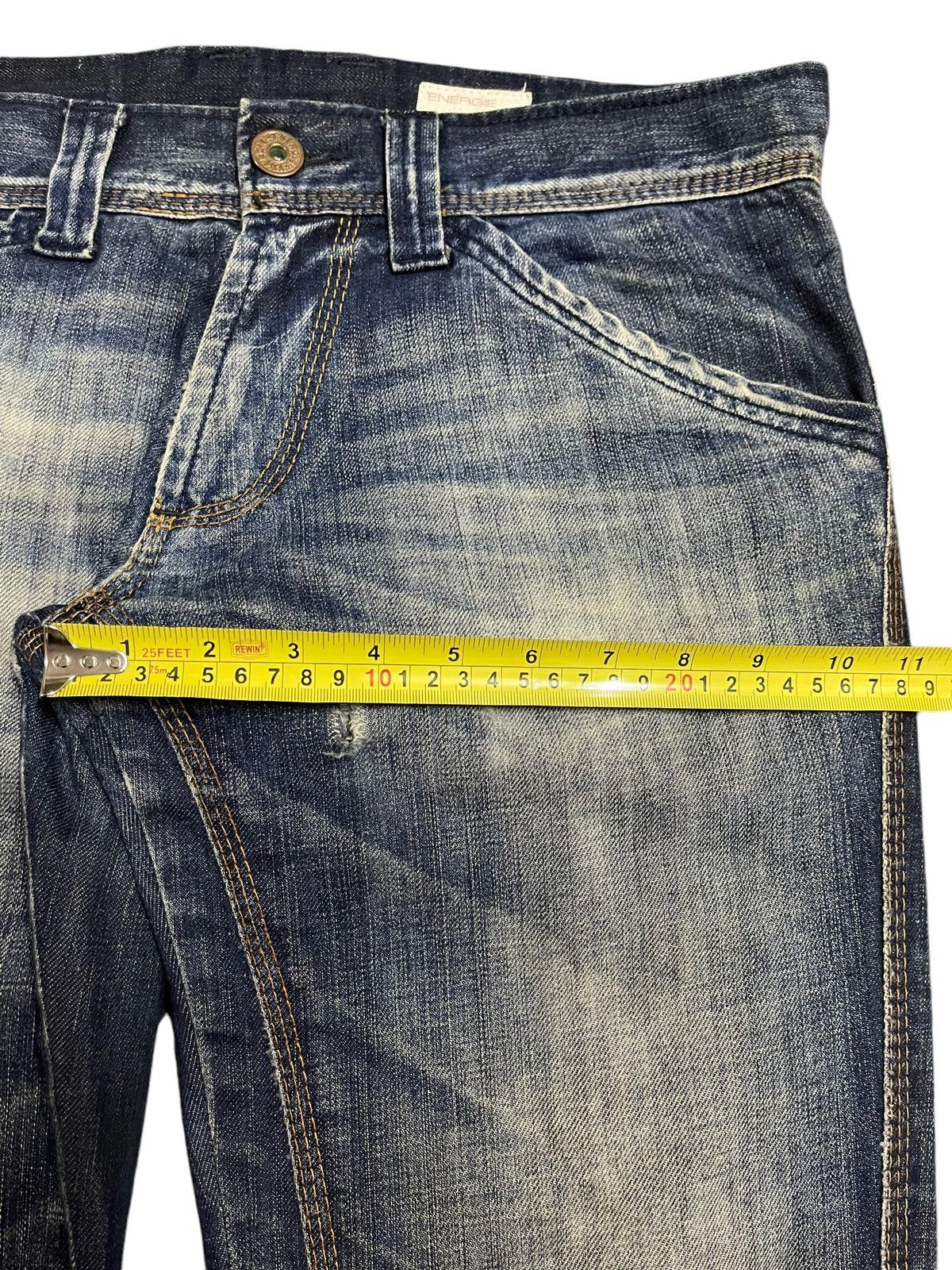 Energie Vintage Japanese Energie Blue Bleached Style Loose Jeans Size US 34 / EU 50 - 15 Thumbnail