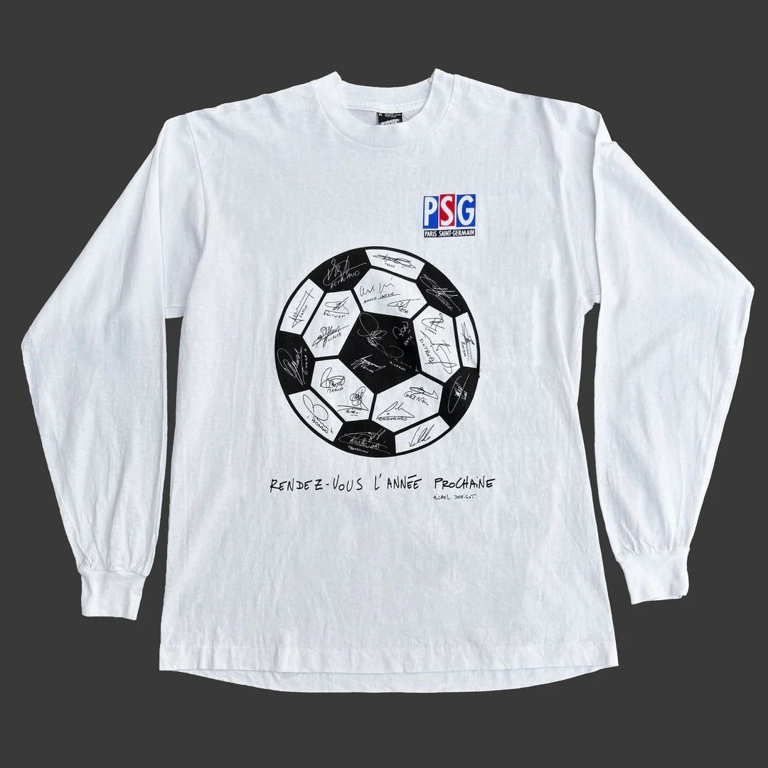 Vintage PSG Paris Saint-Germain 1990 90s Vintage Football T-Shirt Size US XL / EU 56 / 4 - 1 Thumbnail