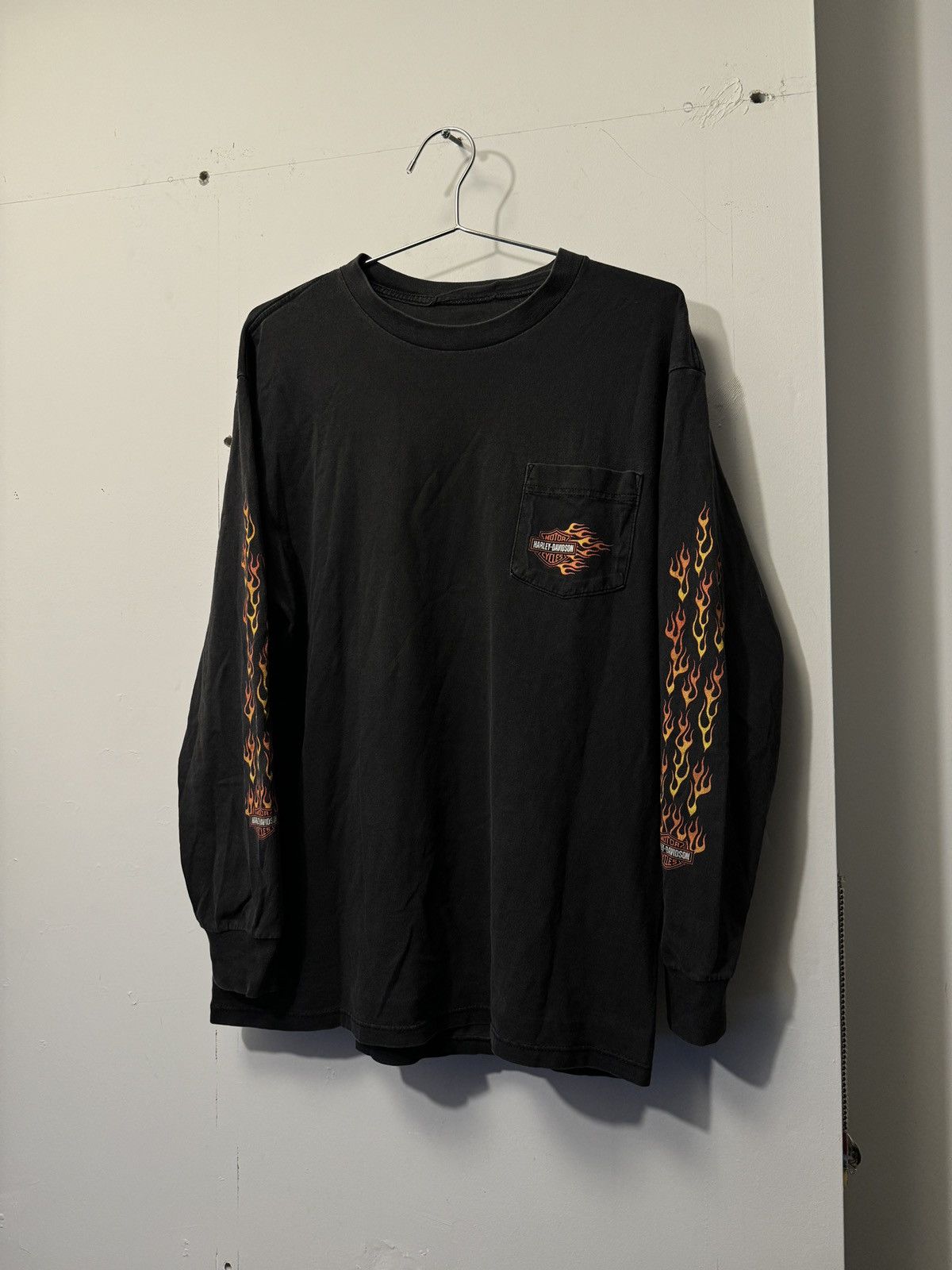 Harley Davidson Harley Thrashed Faded Distressed Flame Longsleeve ERD Grunge Size US L / EU 52-54 / 3 - 7 Thumbnail
