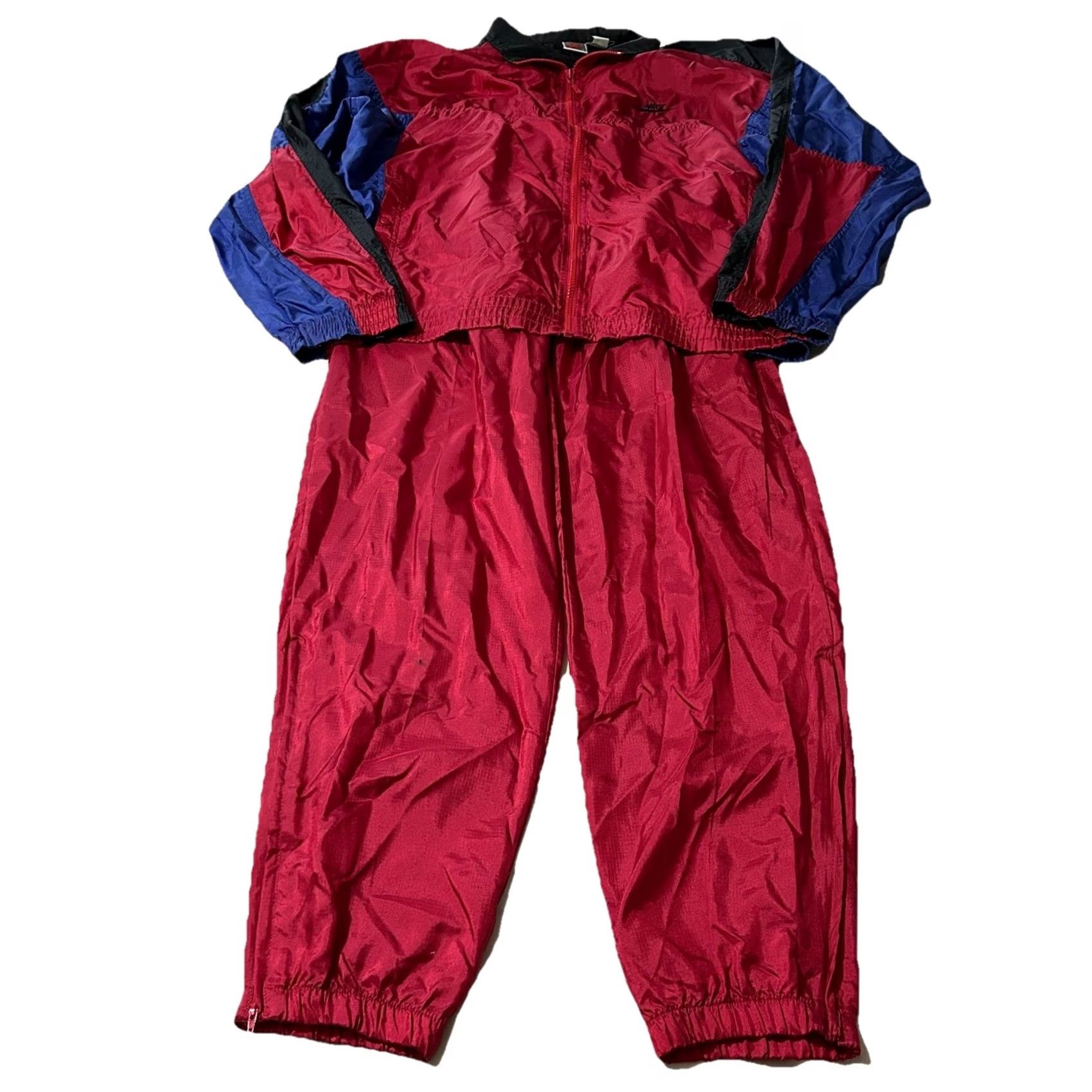 Nike VINTAGE Nike Windbreaker Tracksuit Large 90s Men Red L Tracksuit Activewear Size US 33 - 2 Thumbnail