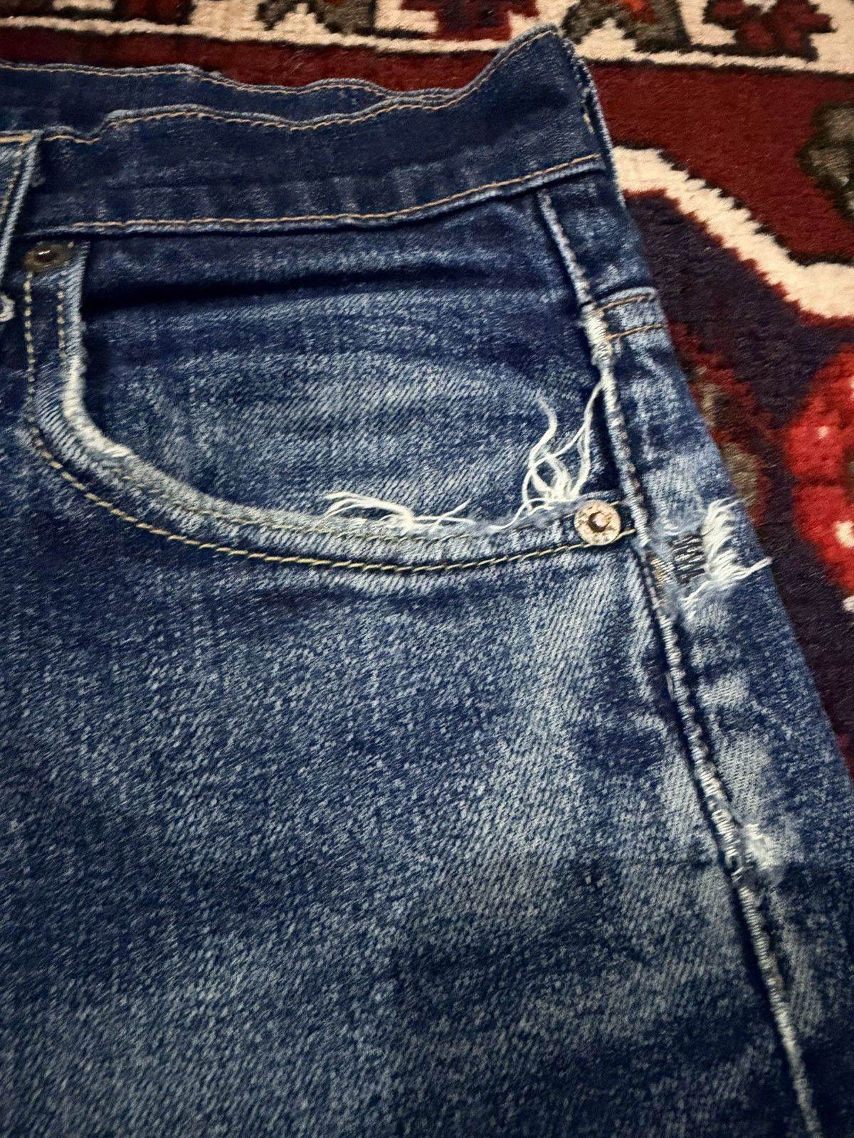 Levi's Levis Big E 569 Distressed Faded Grunge Rockers Denim Size US 32 / EU 48 - 7 Thumbnail